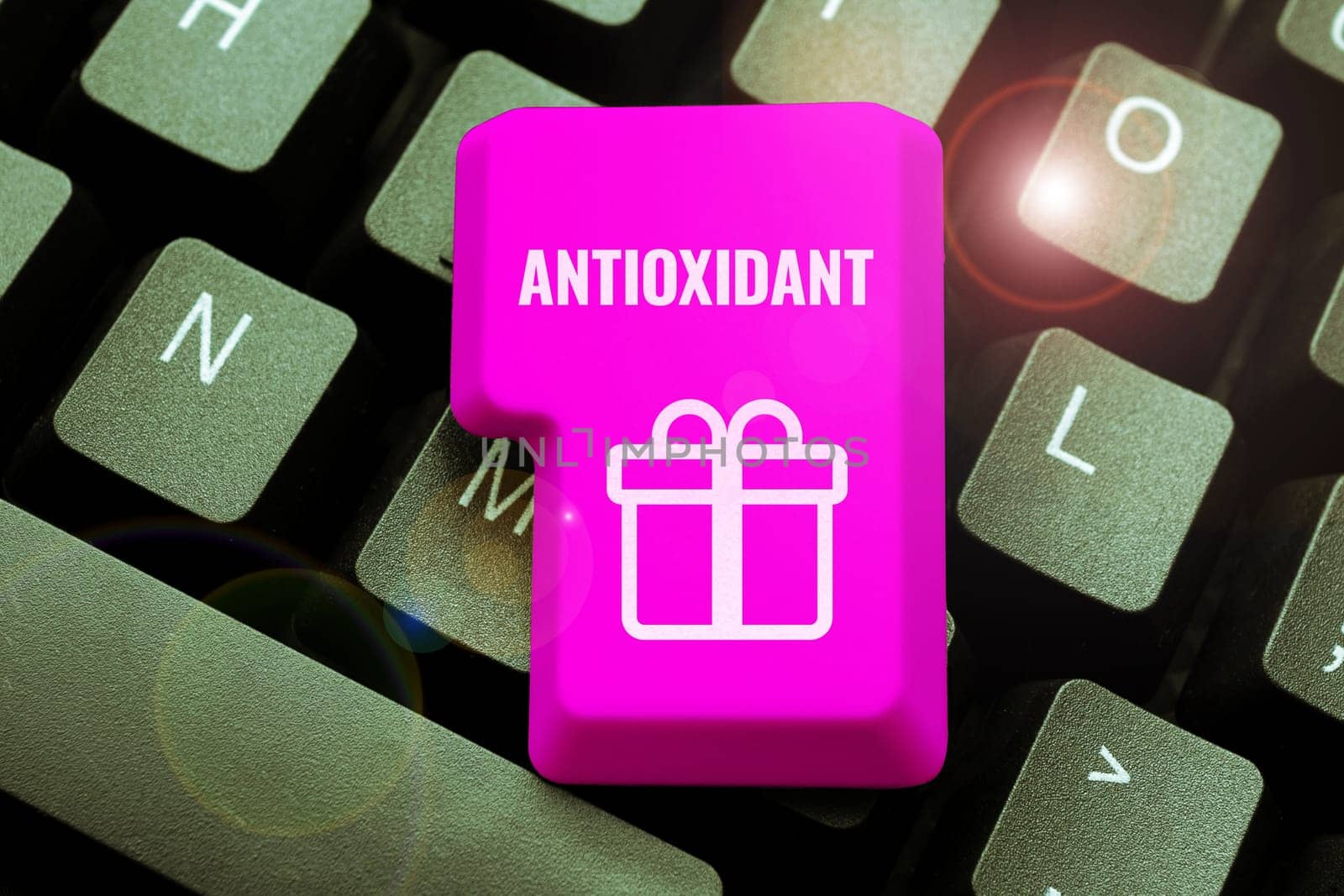Writing displaying text Antioxidant, Business idea a substance that inhibits oxidation or reactions by oxygen