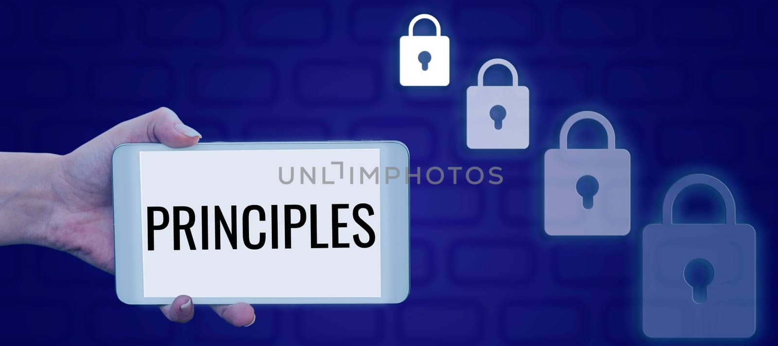 Text sign showing Principles, Business showcase fundamental truth that serves as the base for a system of belief