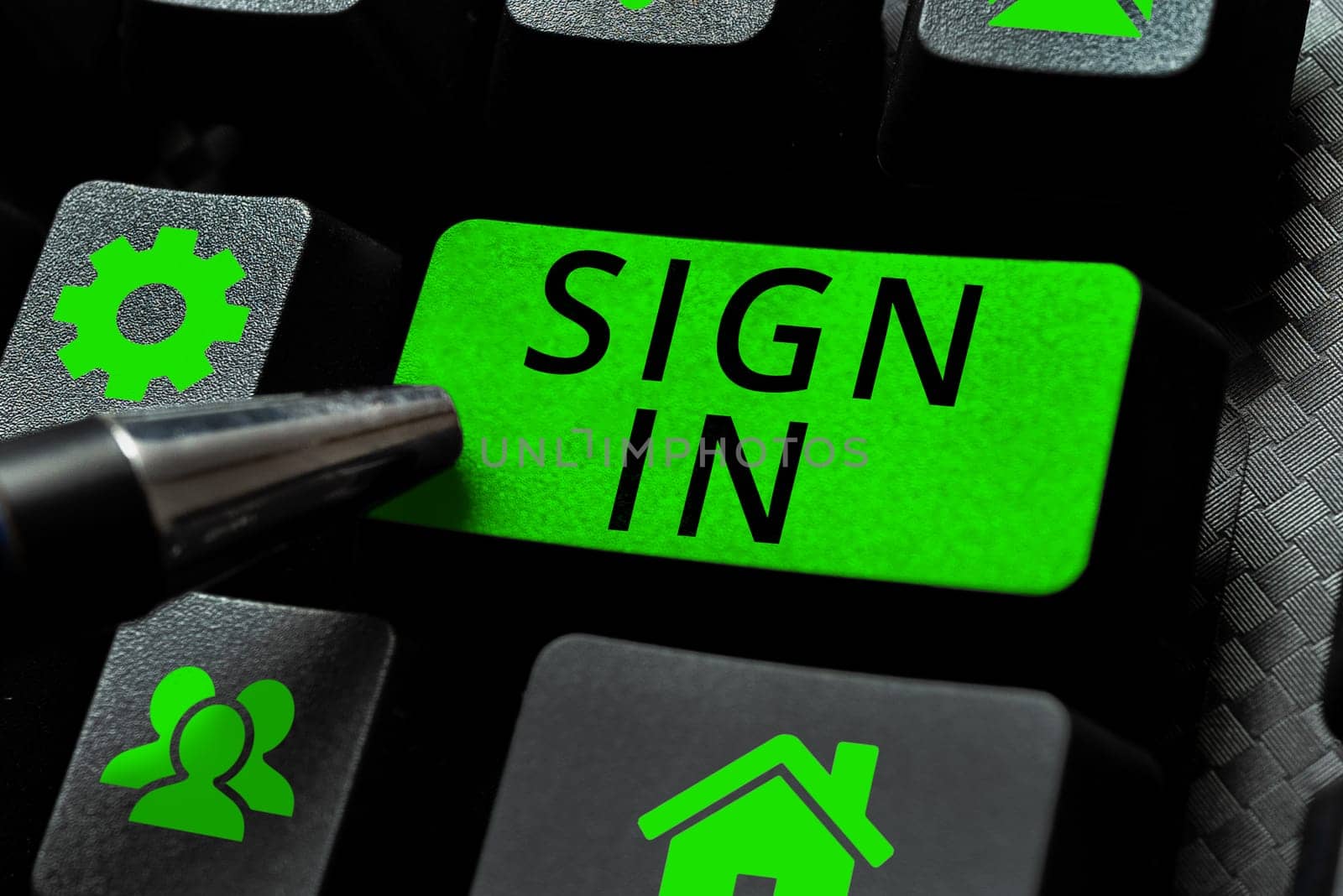 Conceptual display Sign In, Conceptual photo to write your name on a form when entering or leaving a place