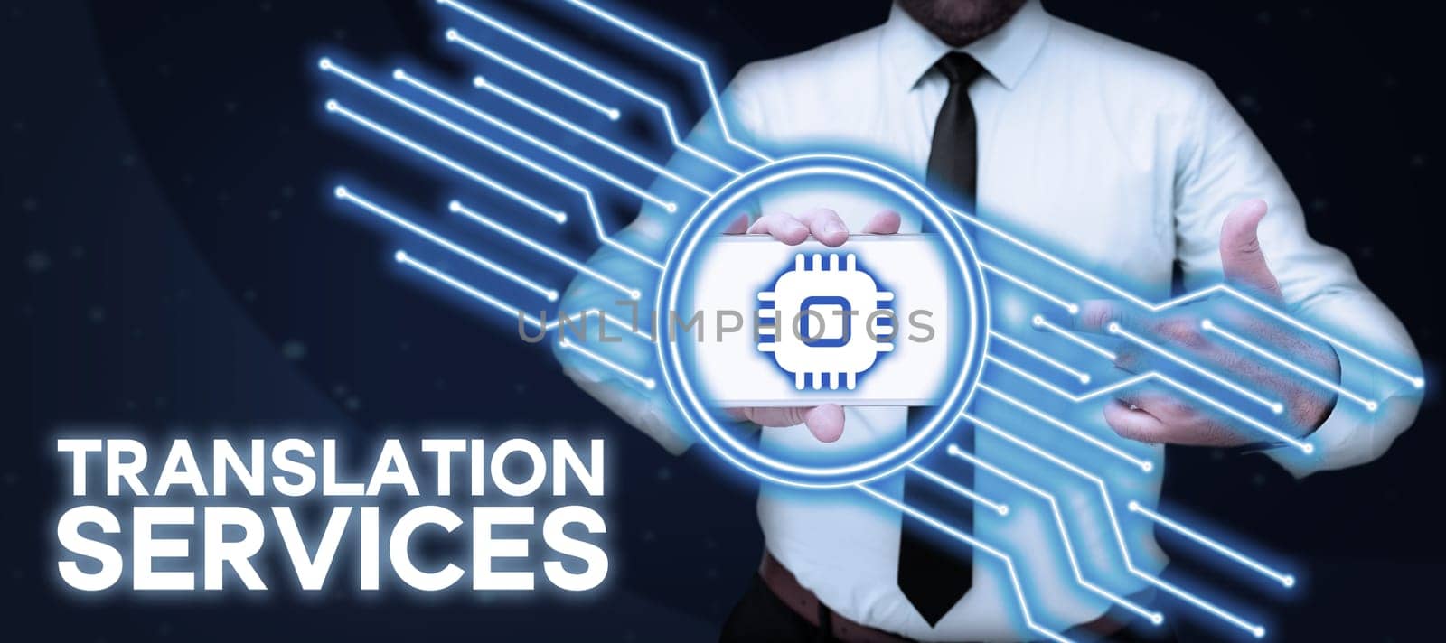 Conceptual caption Translation Services, Internet Concept organization that provide people to translate speech