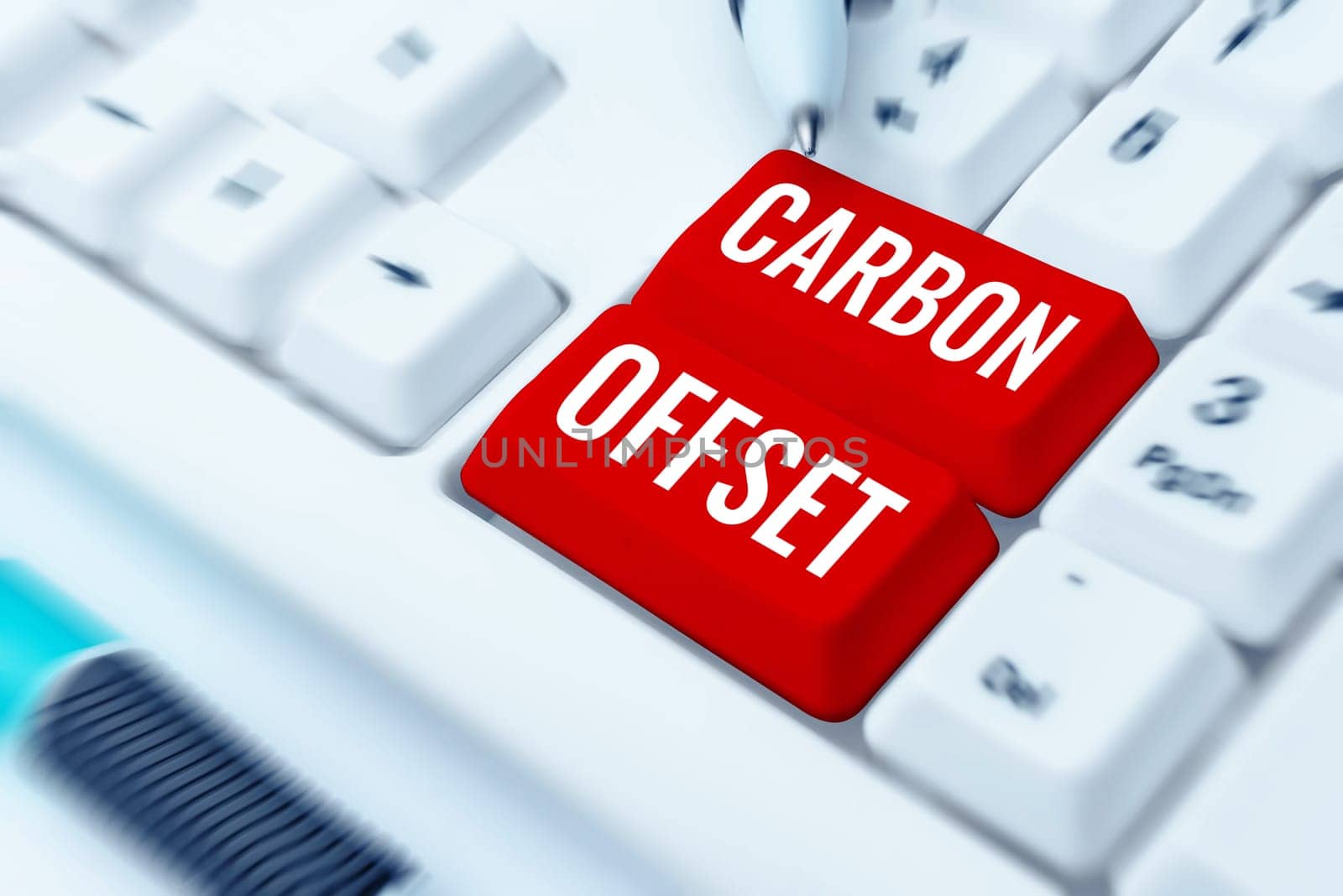 Writing displaying text Carbon Offset, Business approach Reduction in emissions of carbon dioxide or other gases