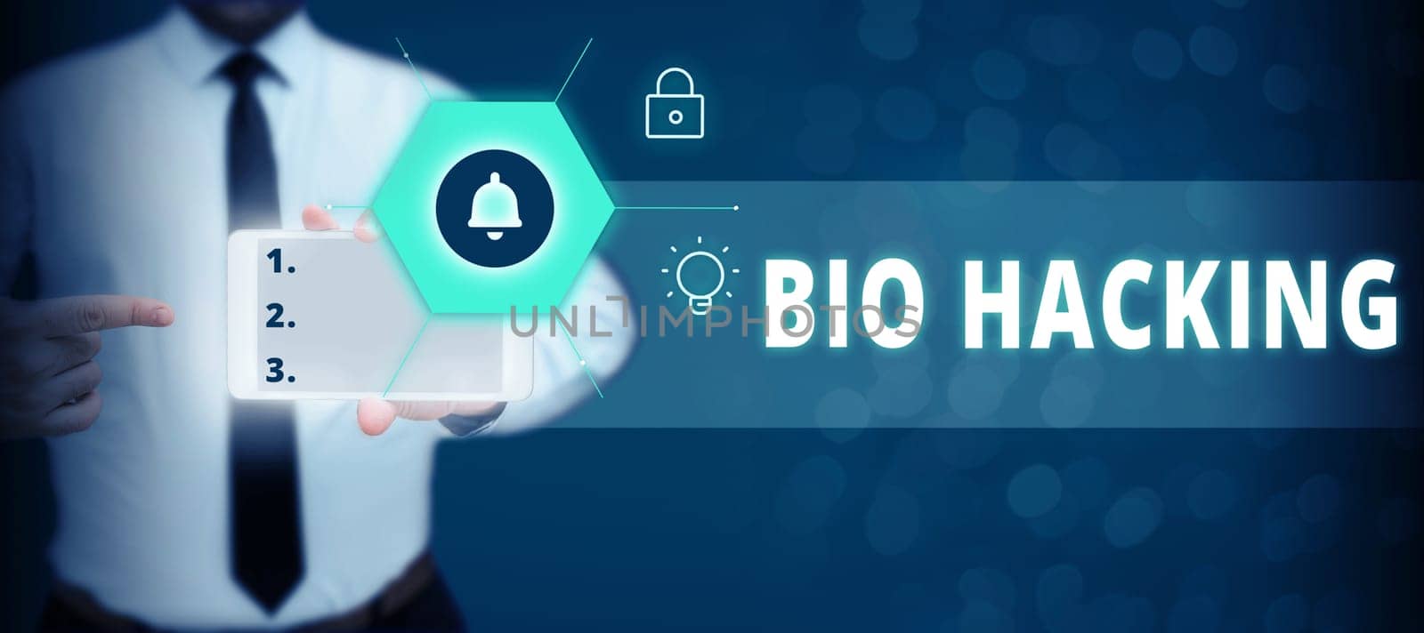 Hand writing sign Bio Hacking, Word for exploiting genetic material experimentally without regard to ethical standards