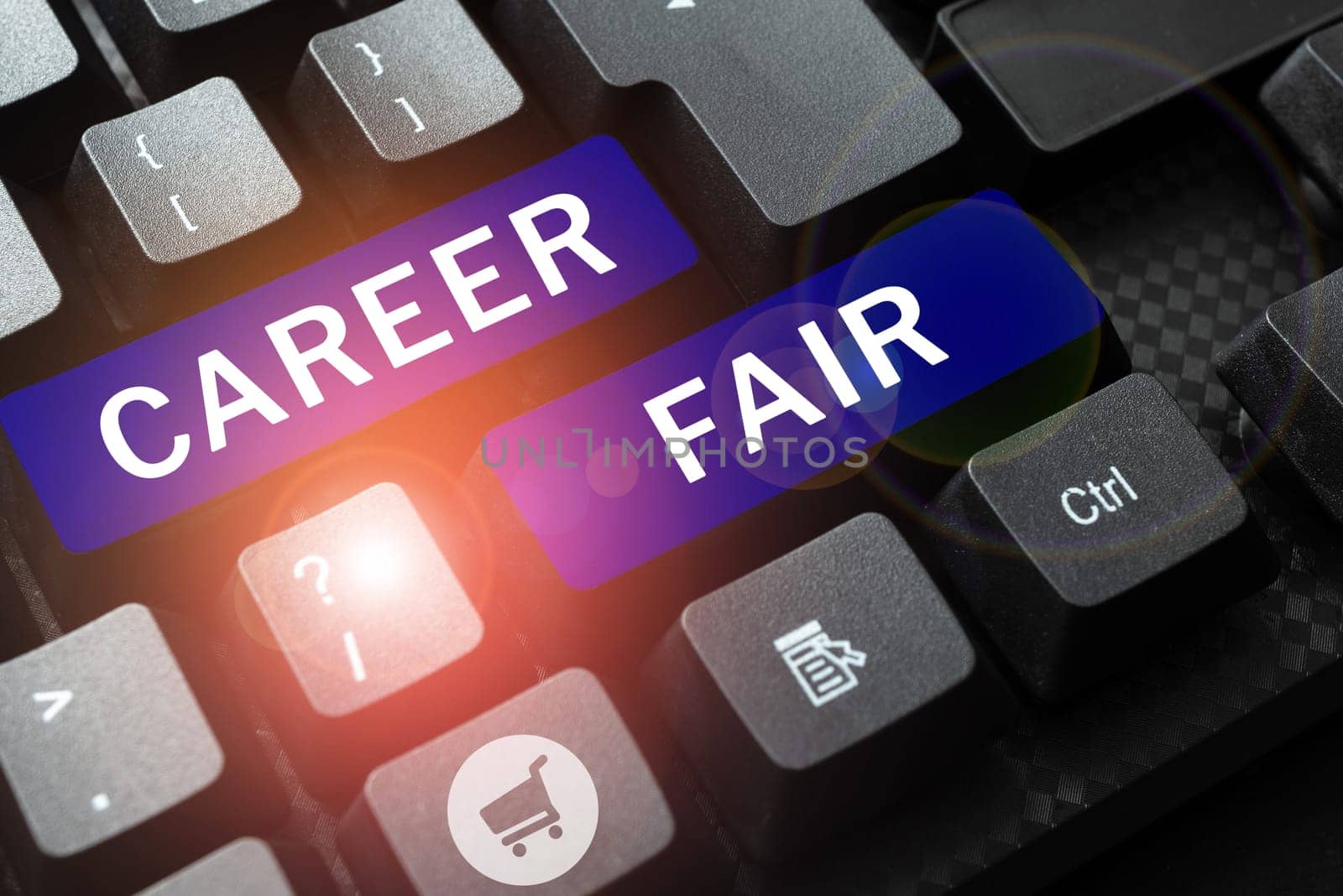 Sign displaying Career Fair, Business approach an event at which job seekers can meet possible employers
