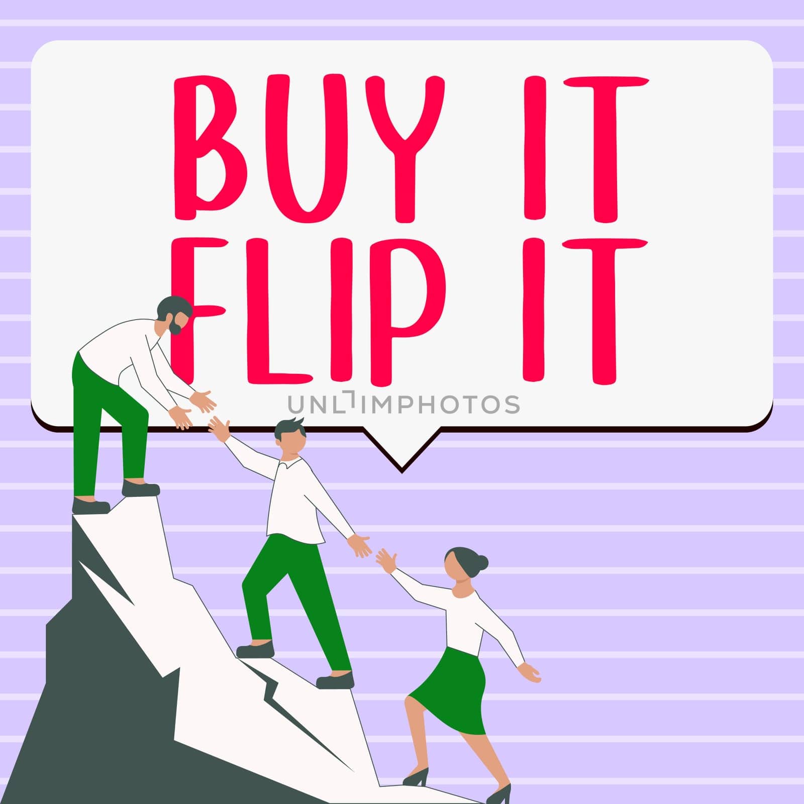 Sign displaying Buy It Flip It, Business concept Buy something fix them up then sell them for more profit