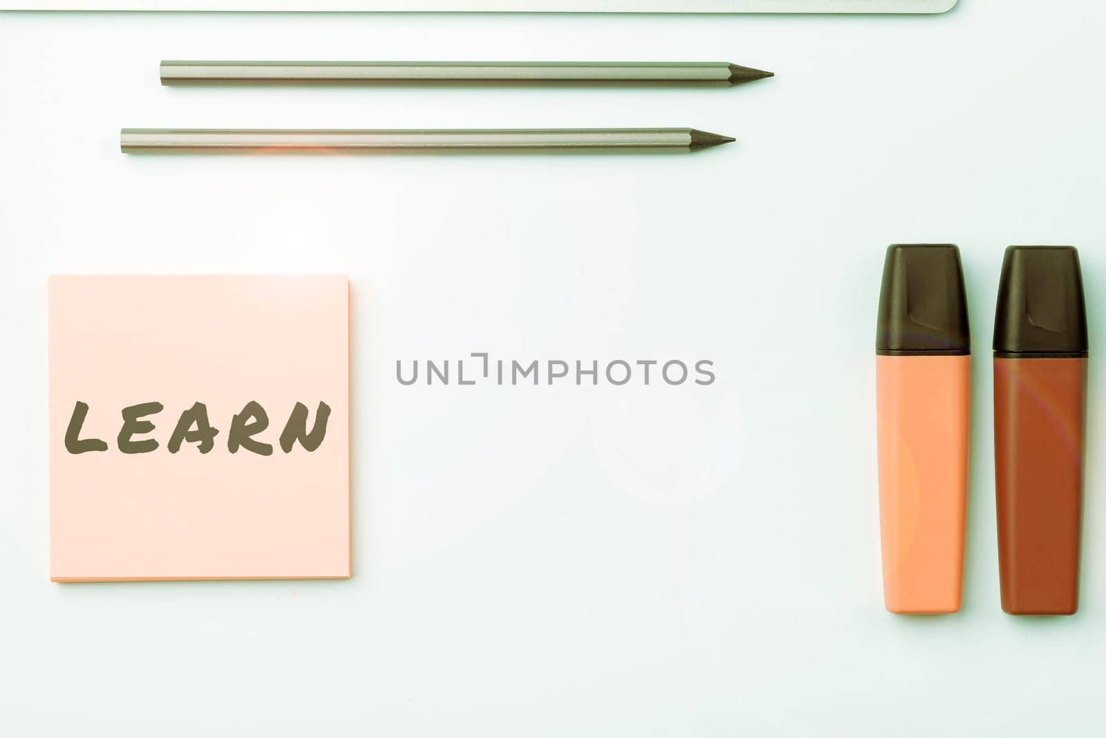 Handwriting text Learn, Business idea acquire knowledge of or skill in something by study or experience