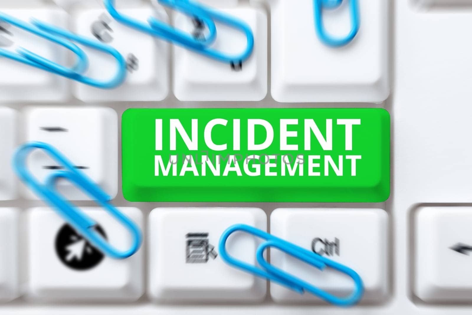 Writing displaying text Incident Management, Business concept Process to return Service to Normal Correct Hazards