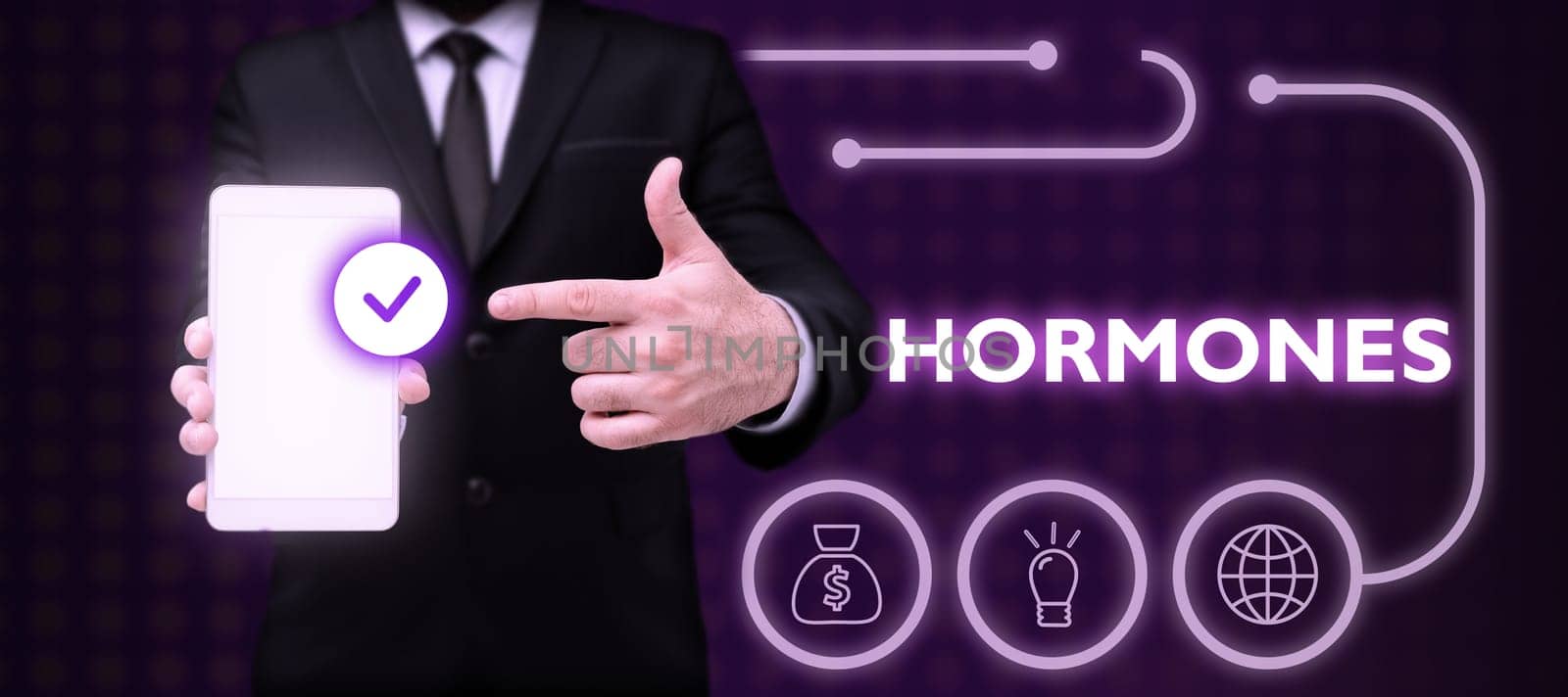 Handwriting text Hormones, Business showcase regulatory substance produced in organism transported tissue fluids
