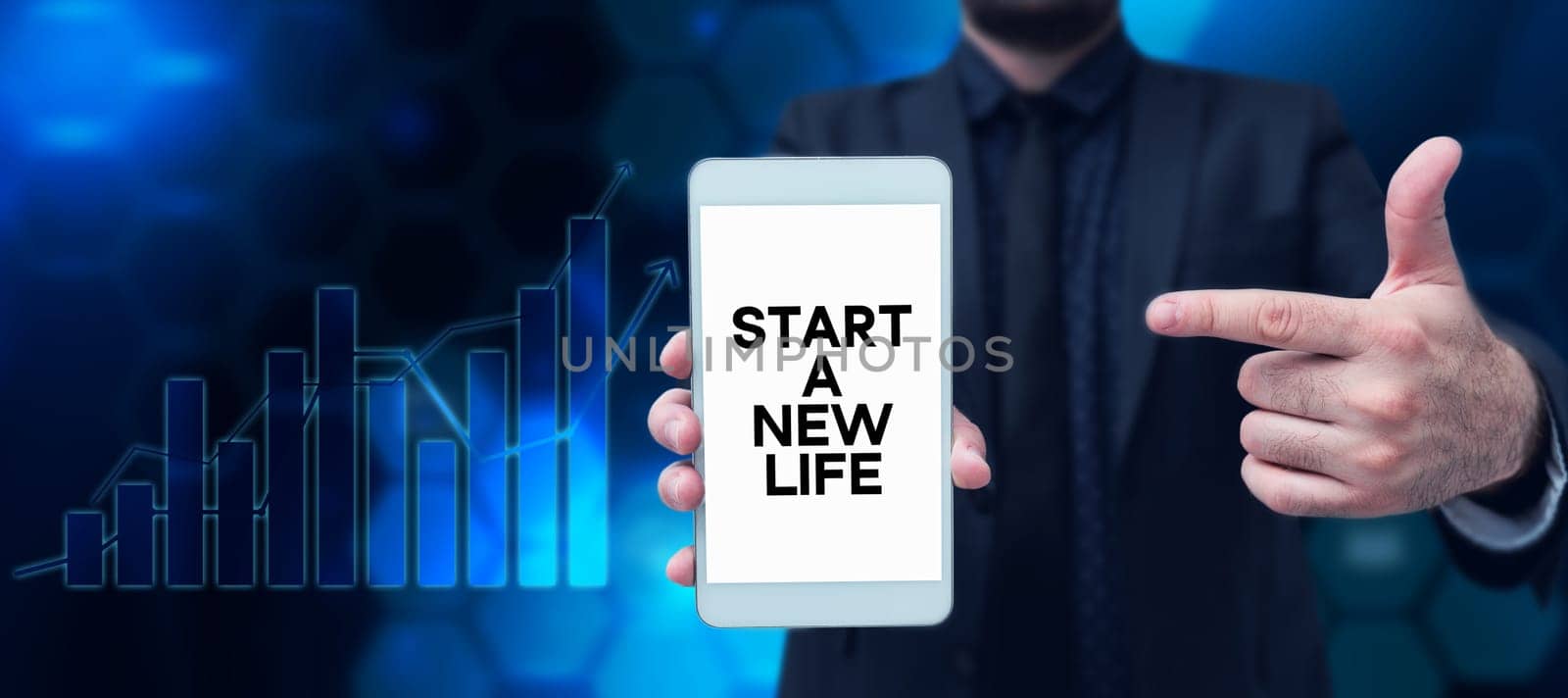Text sign showing Start A New Life, Word Written on be reckoned from a particular point in time to begin doing something