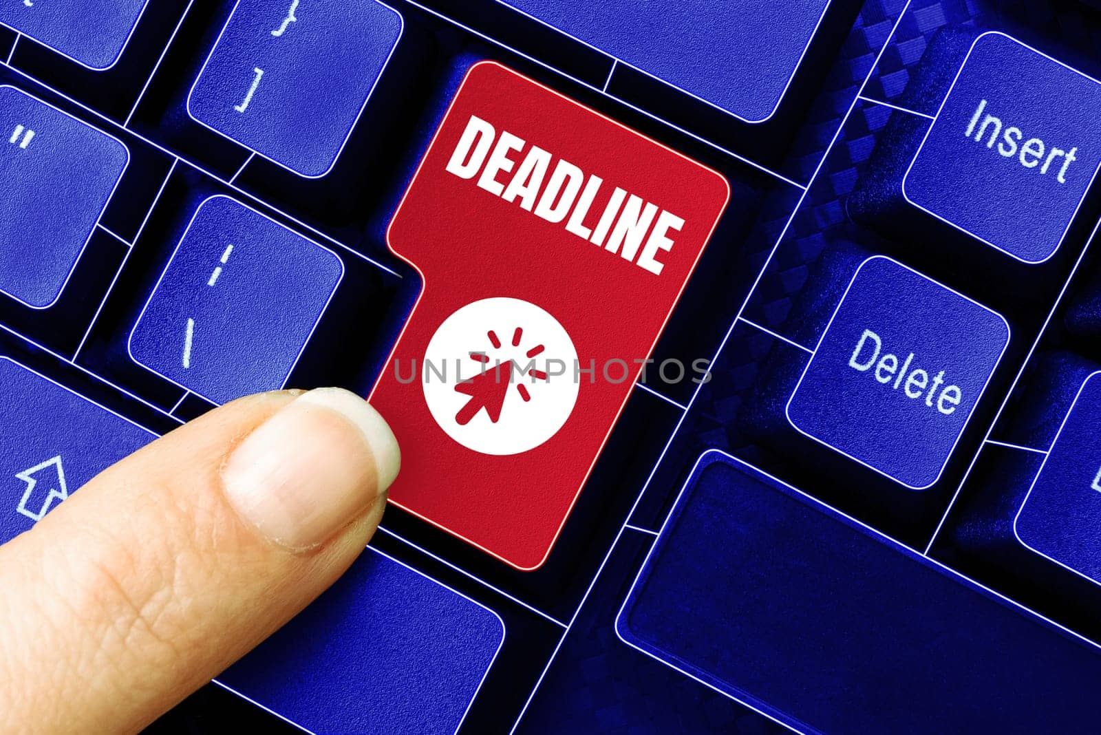 Text sign showing Deadline, Word Written on Period of time by which something must be finished or accomplished