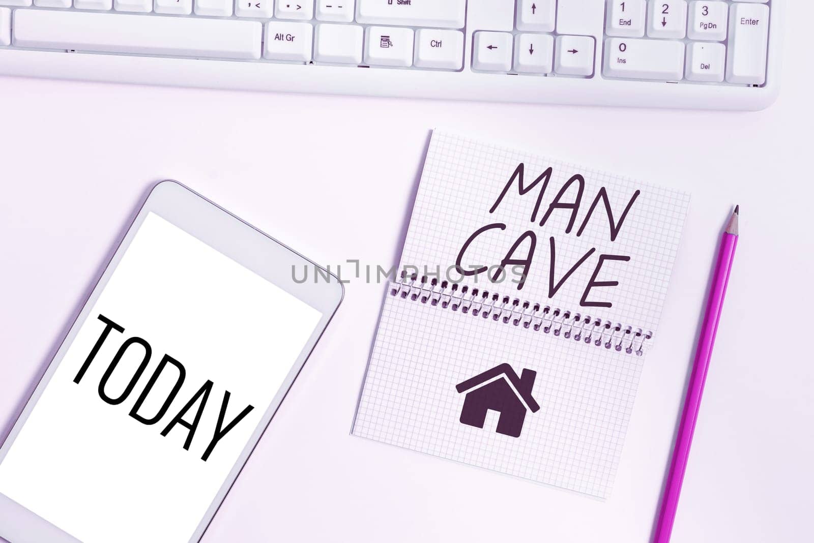 Writing displaying text Man Cave, Word Written on a room, space or area of a dwelling reserved for a male person