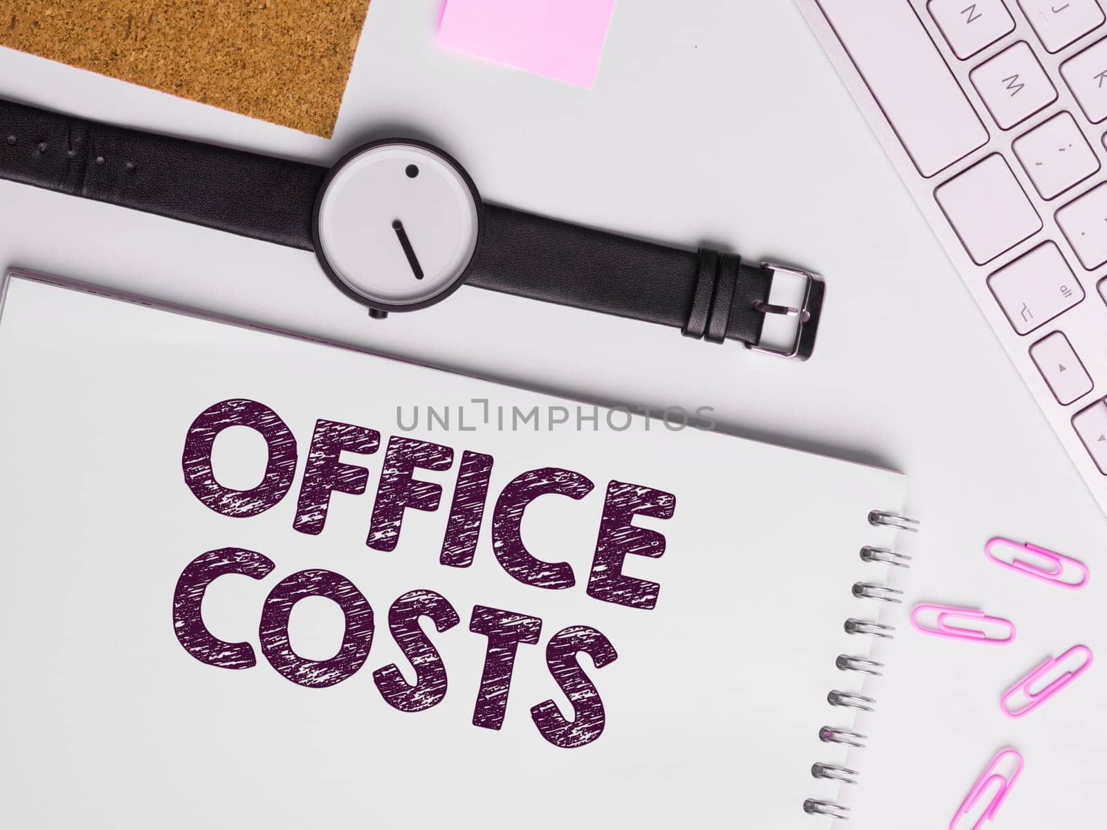 Text showing inspiration Office Costs, Business concept amount of money paid to landlord to cover expenses on workroom