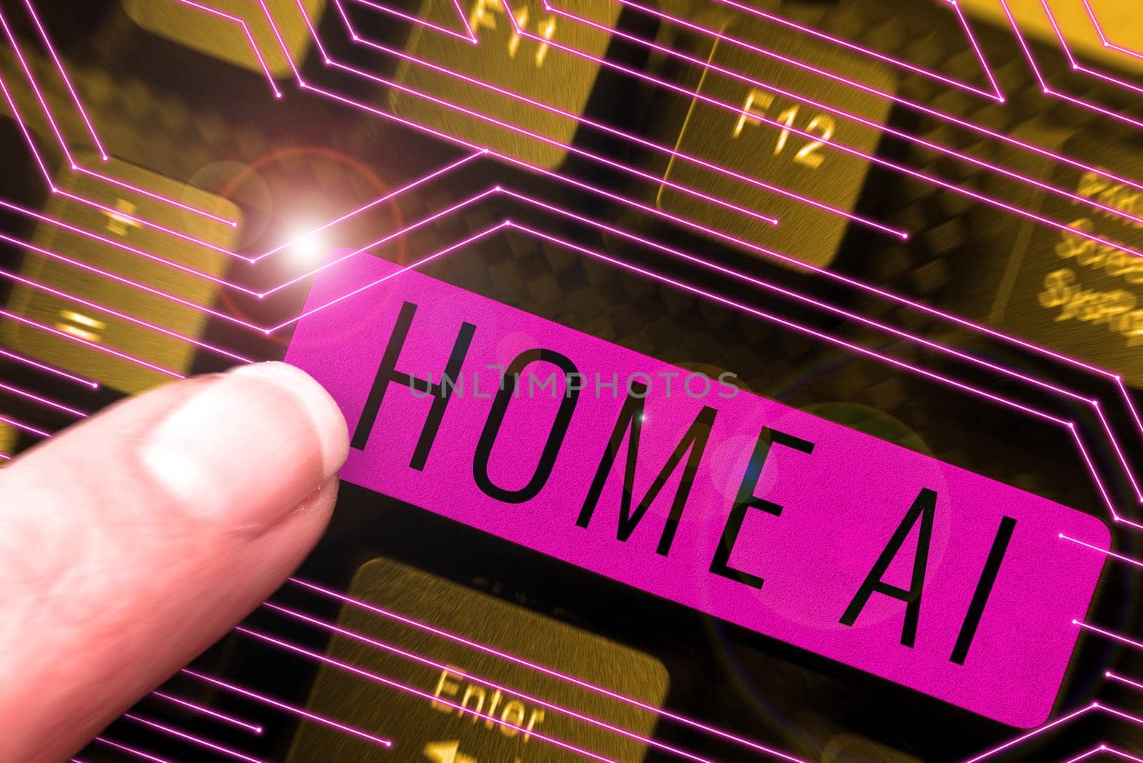 Inspiration showing sign Home Ai, Business idea home solution that enables automating the bulk of electronic