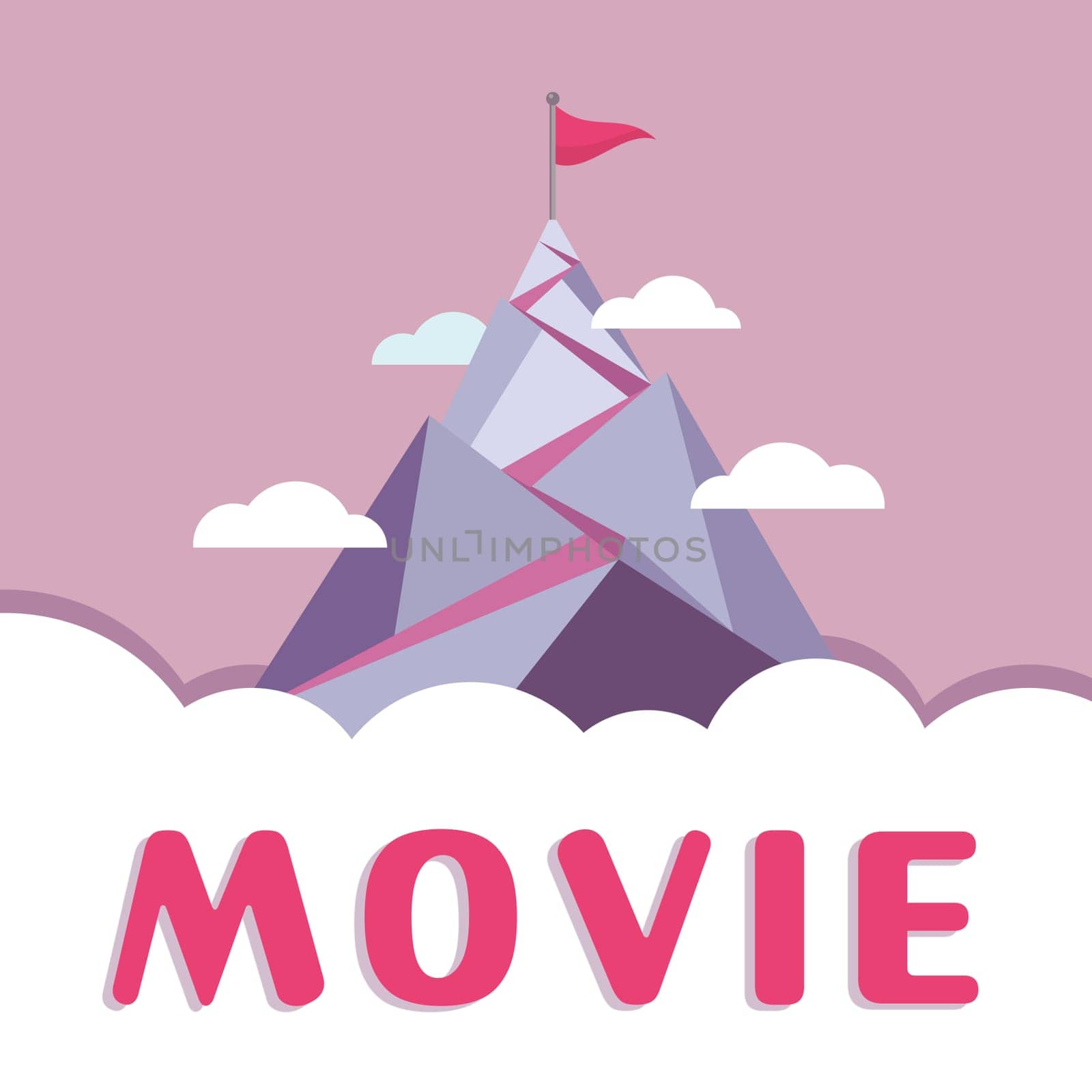 Hand writing sign Movie, Word for Cinema or television film Motion picture Video displayed on screen
