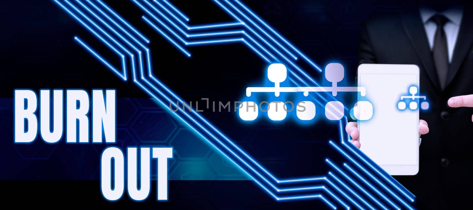 Sign displaying Burn Out, Business showcase Feeling of physical and emotional exhaustion Chronic fatigue