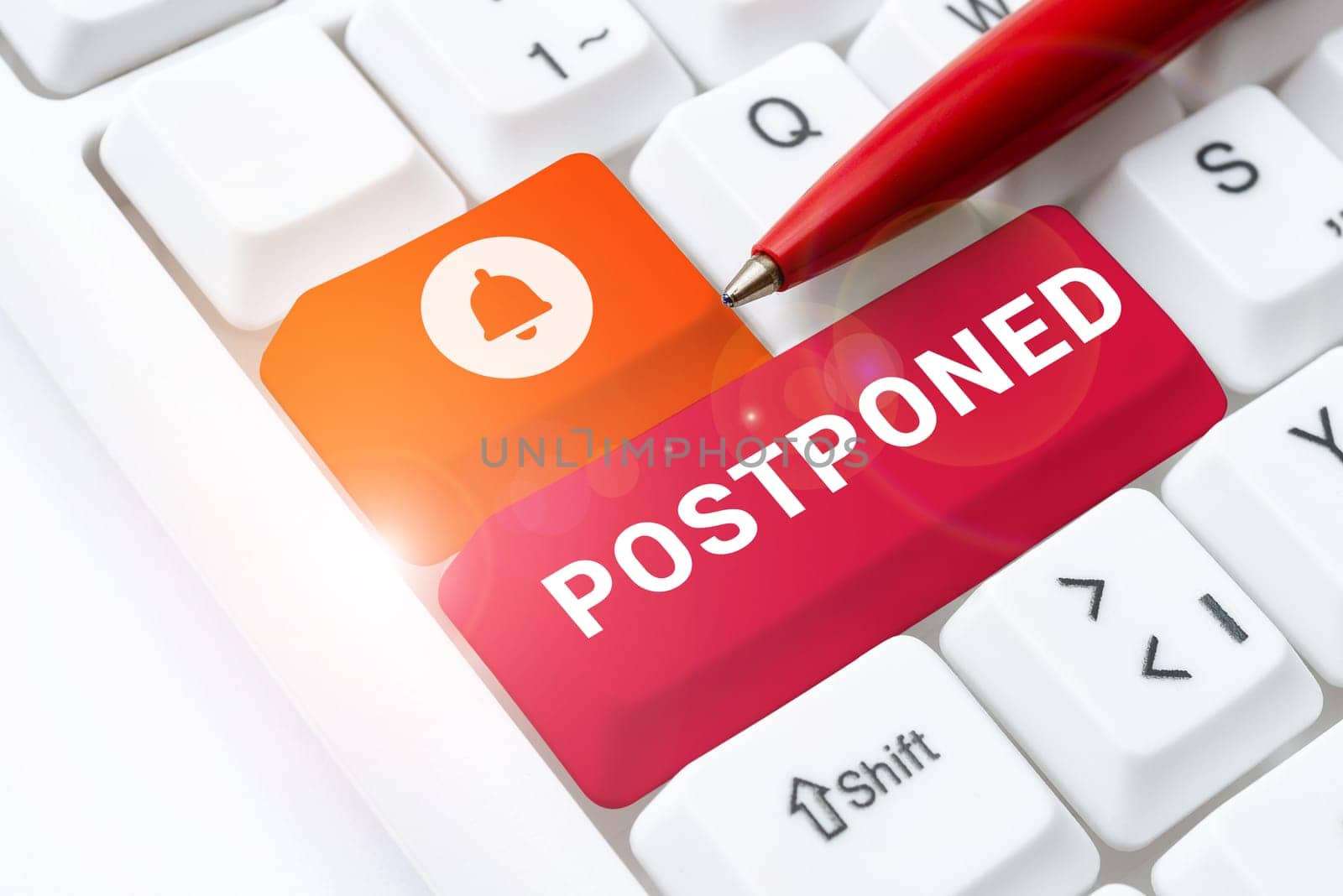 Inspiration showing sign Postponed, Business showcase to place later in order of precedence, preference, or importance