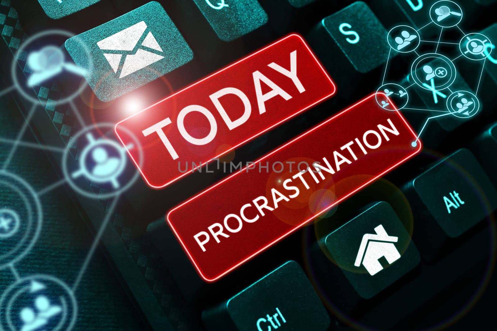 Writing displaying text Procrastination, Business idea Delay or Postpone something boring