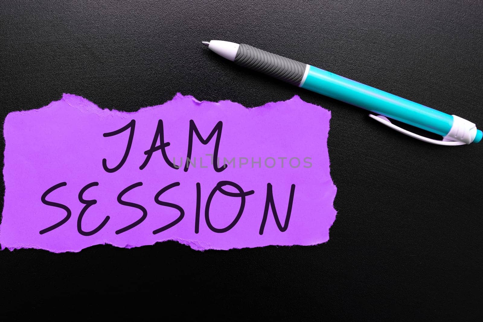 Text showing inspiration Jam Session, Conceptual photo impromptu performance by a group of musicians
