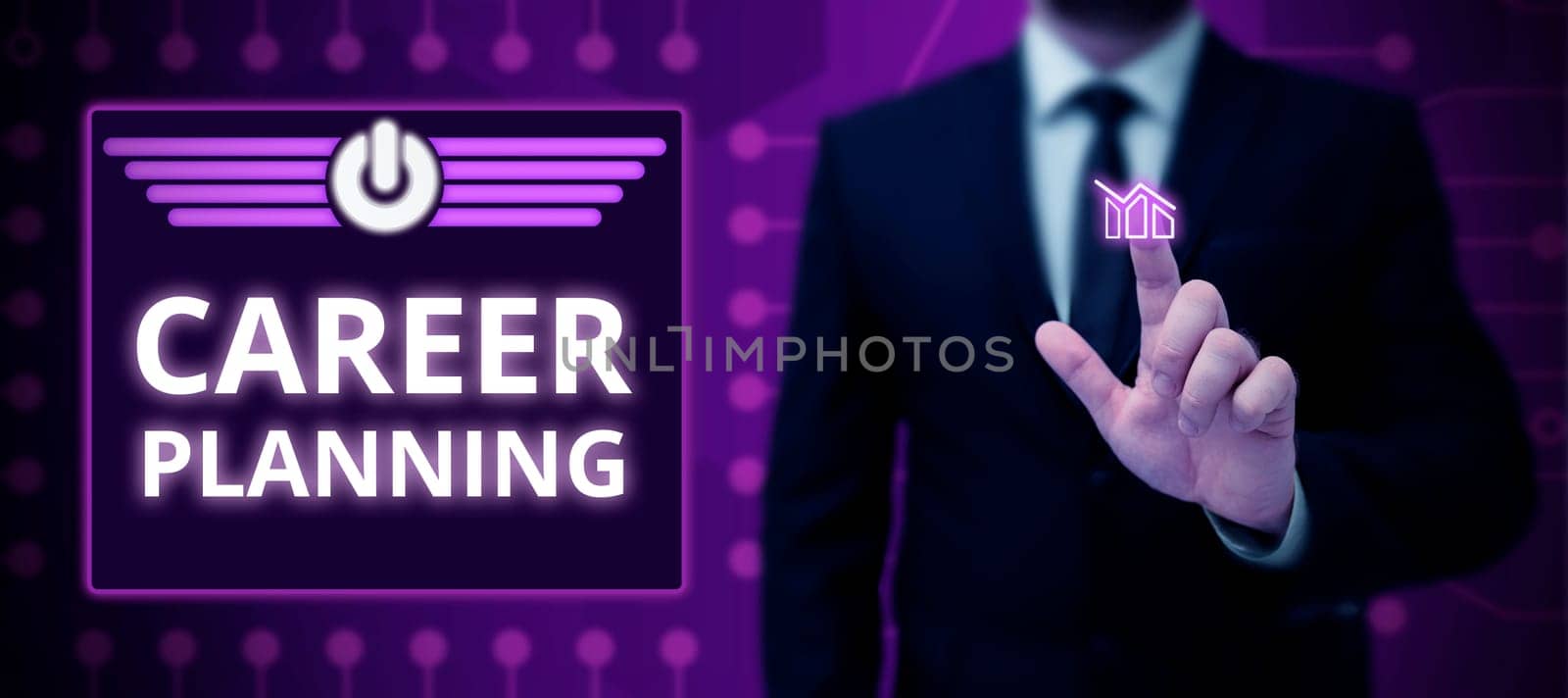 Text sign showing Career Planning, Word for A list of goals and the actions you can take to achieve them
