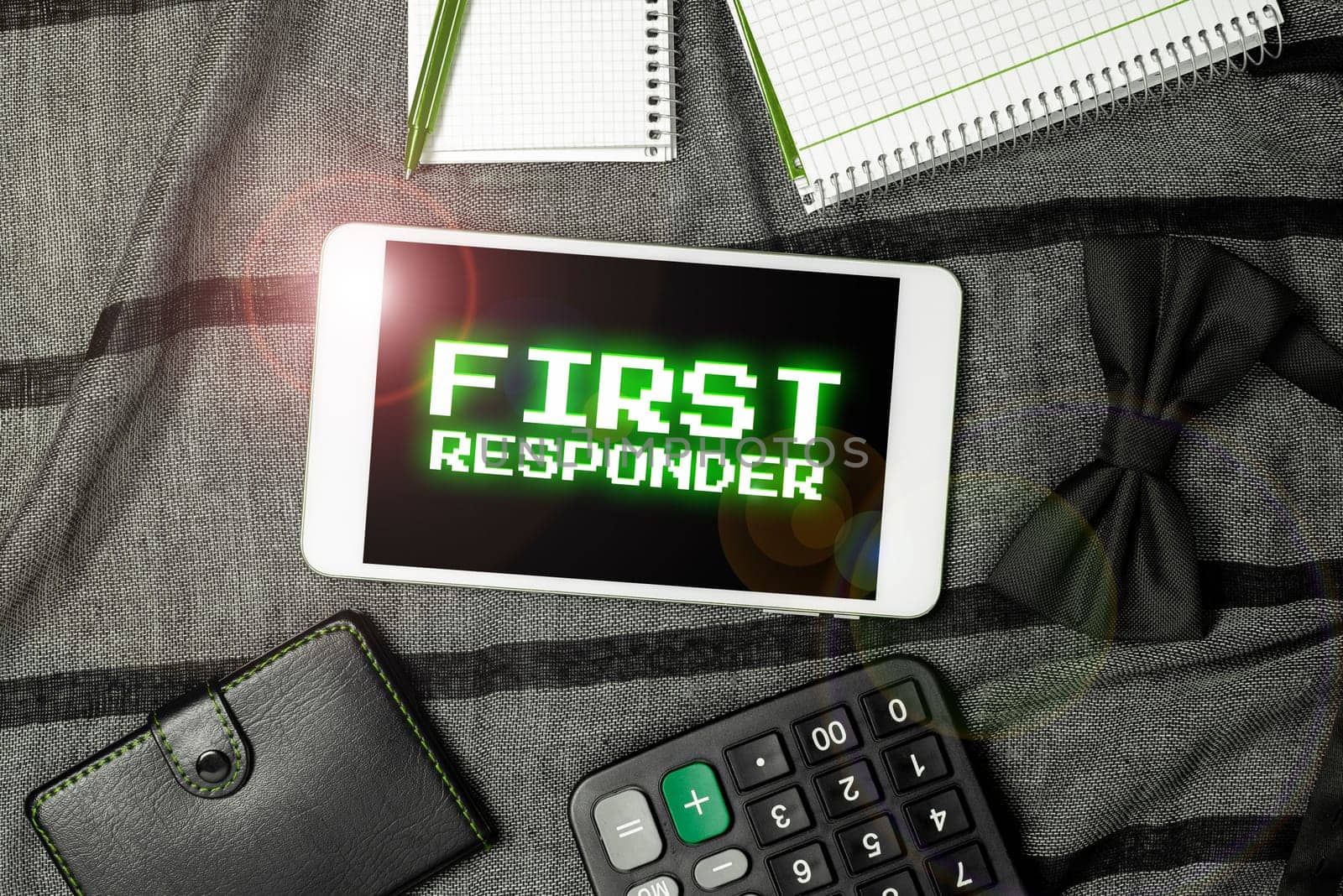 Inspiration showing sign First Responder, Conceptual photo a person who is responsible for going immediately to the accident