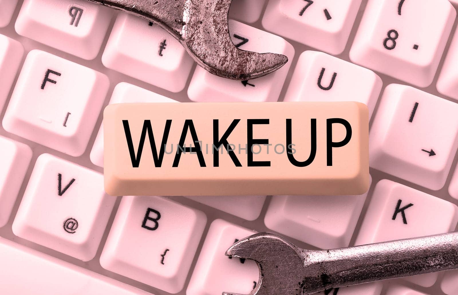 Conceptual caption Wake Up, Business overview an instance of a person waking up or being woken up Rise up