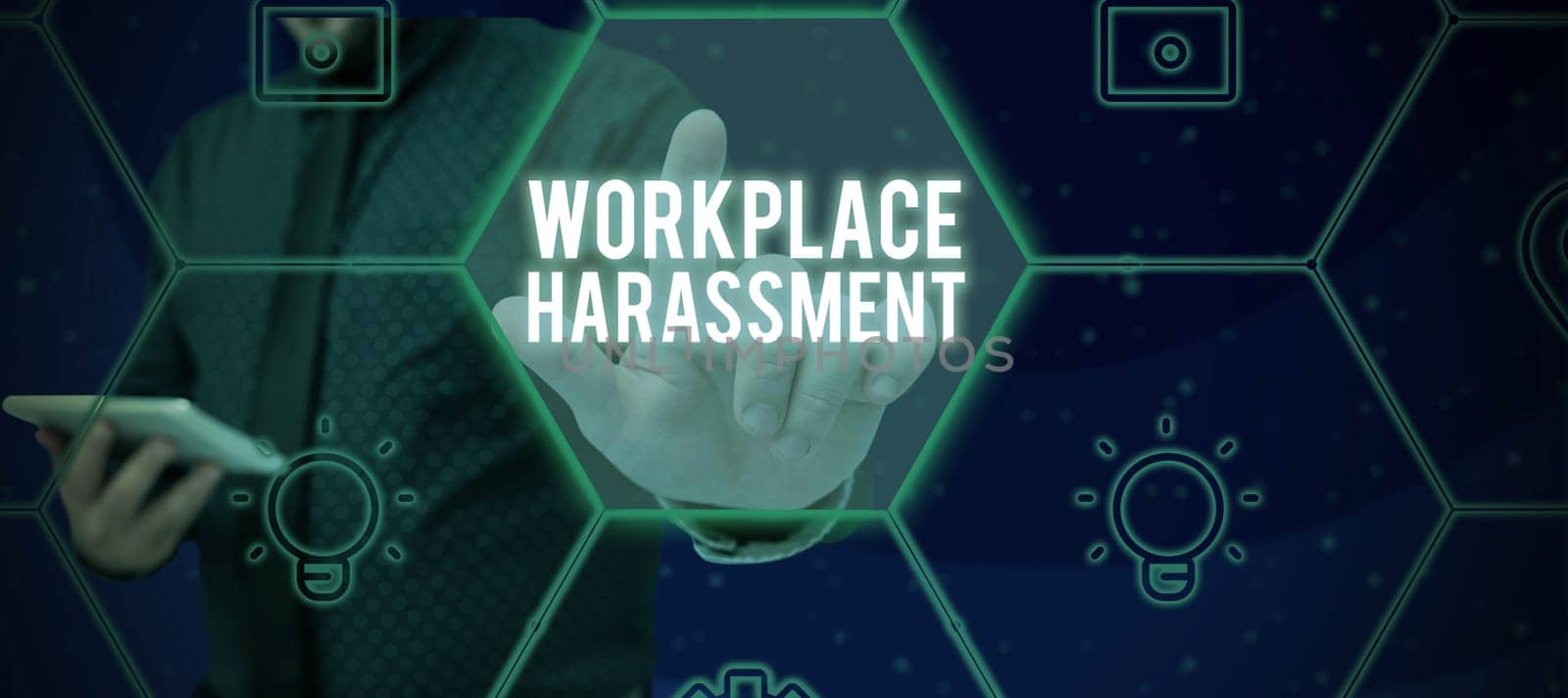 Writing displaying text Workplace Harassment, Concept meaning Different race gender age sexual orientation of workers