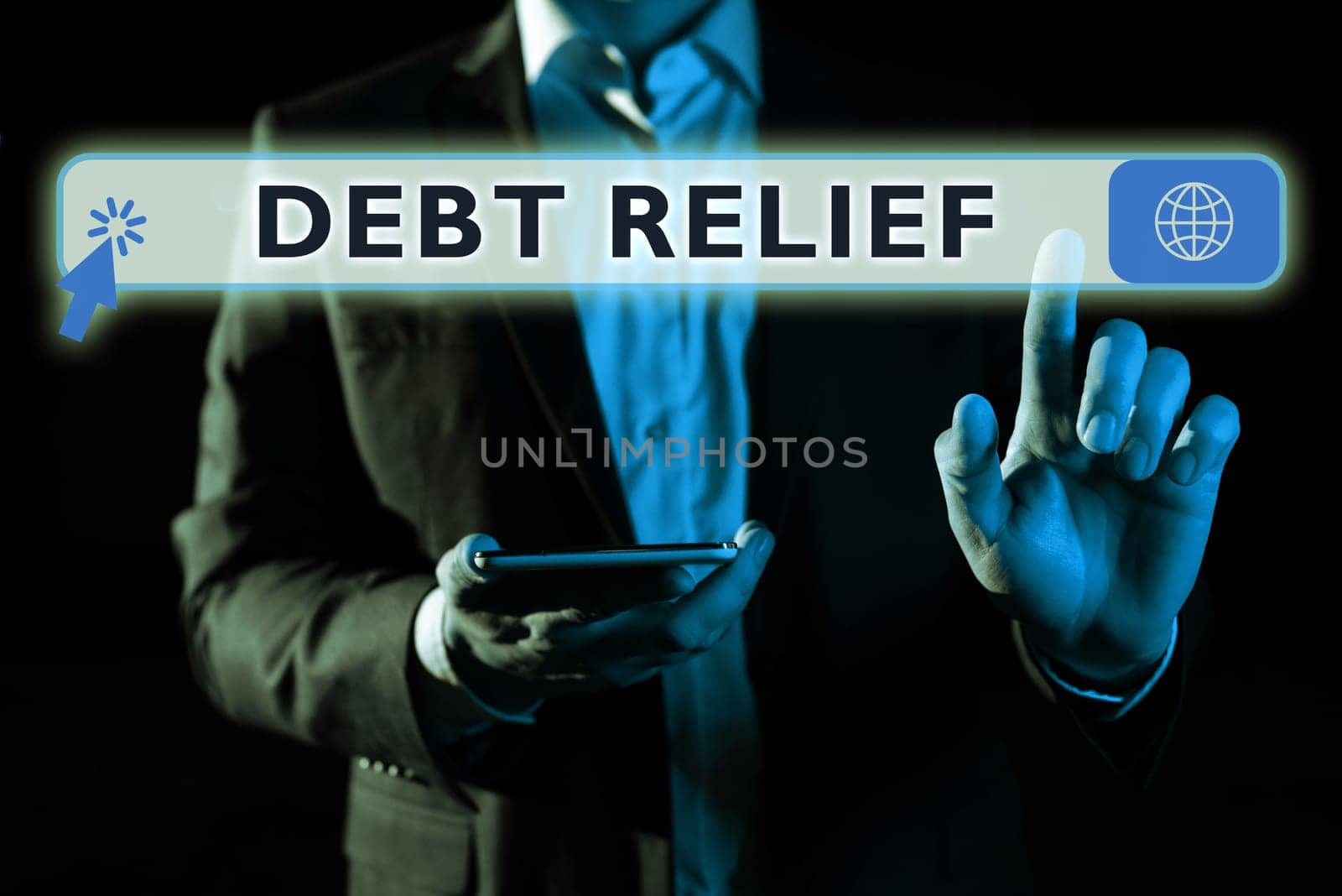 Conceptual caption Debt Relief, Concept meaning partial or total remission of it especially those by countries