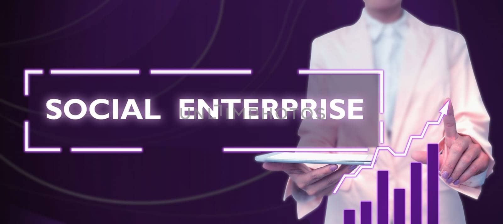 Handwriting text Social Enterprise, Business approach Business that makes money in a socially responsible way