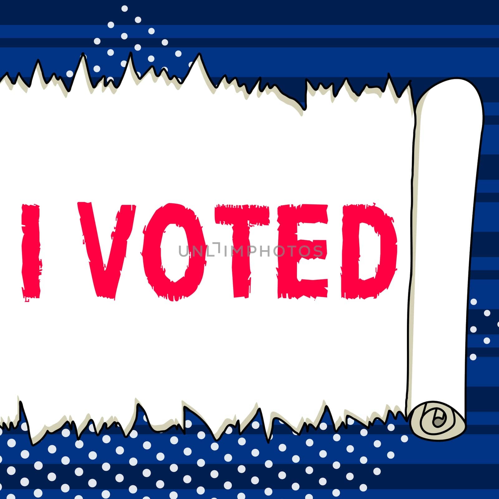 Handwriting text I Voted, Business showcase indication of a choice between two or more candidates through ballot