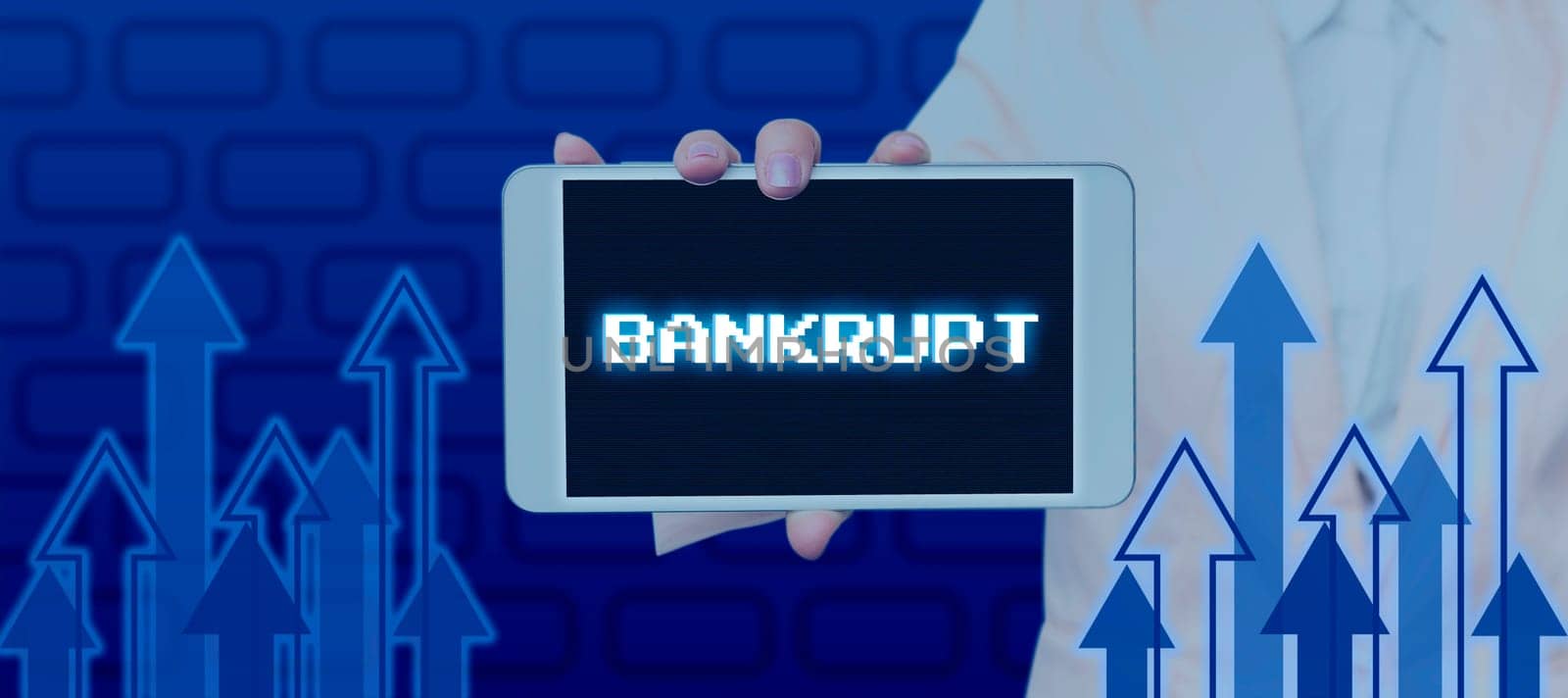 Text showing inspiration Bankrupt, Business overview reduced to a state of financial ruin or exhausted of something