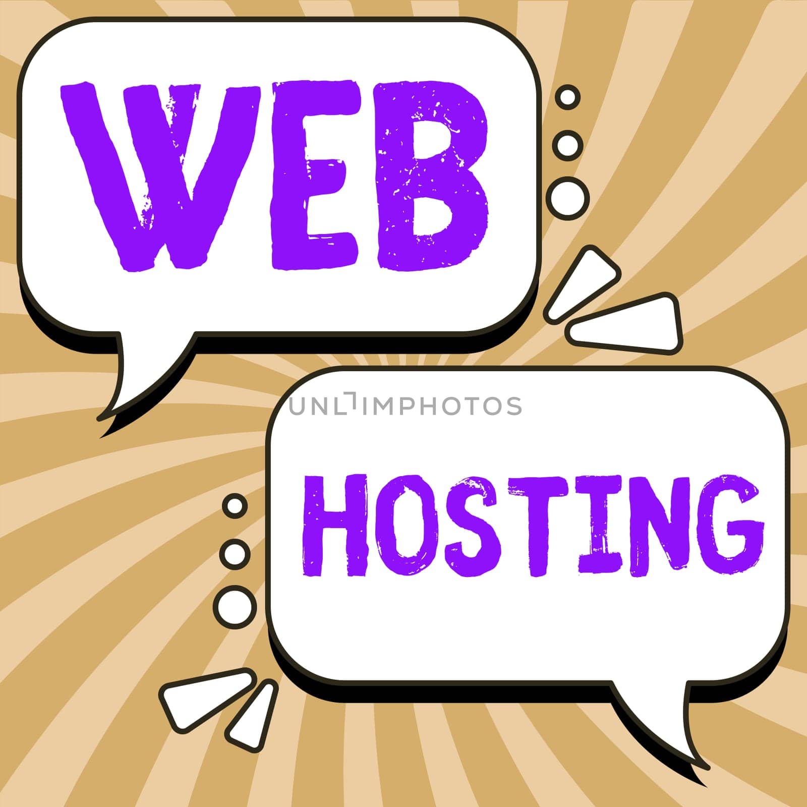 Writing displaying text Web Hosting, Internet Concept The activity of providing storage space and access for websites