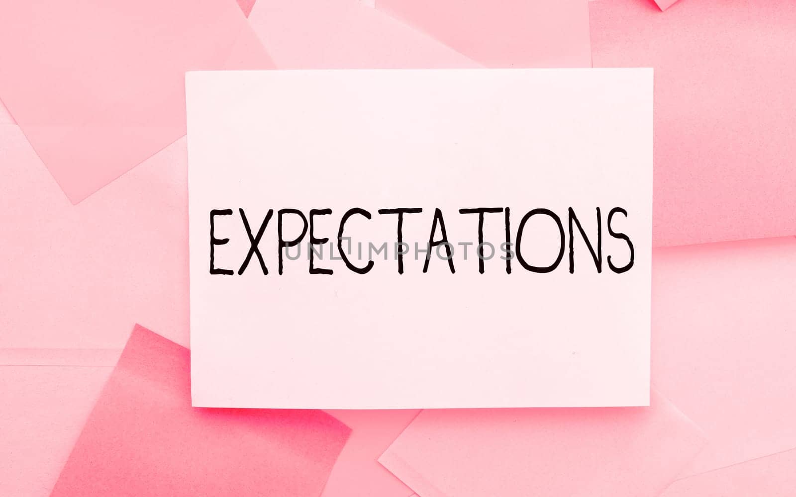Handwriting text Expectations, Business concept Strong belief that something will happen or be the case
