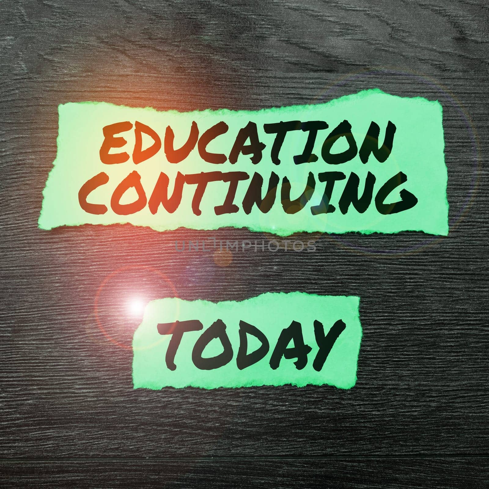 Hand writing sign Education Continuing, Word Written on acquisition of knowledge and skills thru training