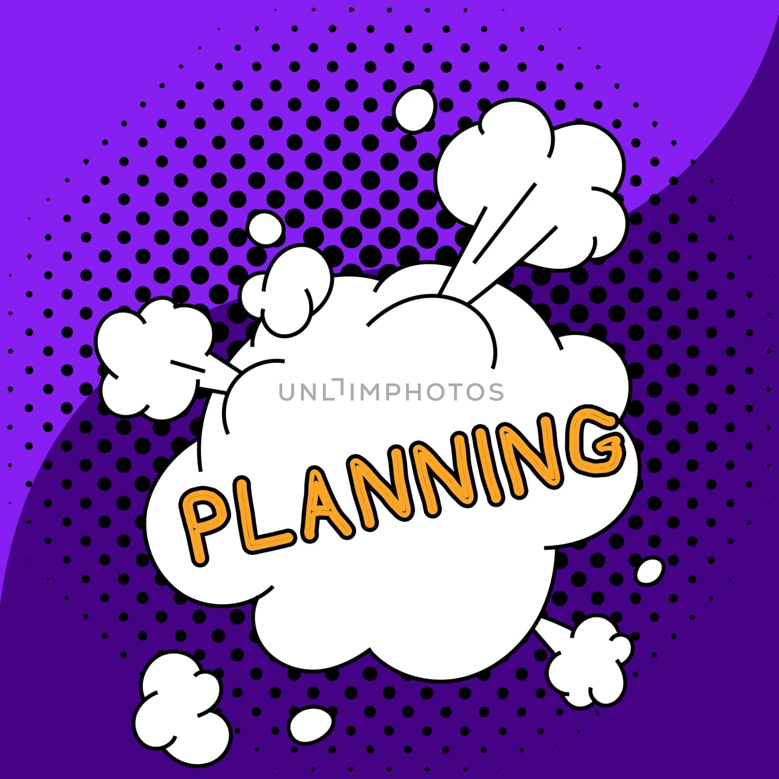 Hand writing sign Planning, Word for process of thinking about the activities required to achieve a goal