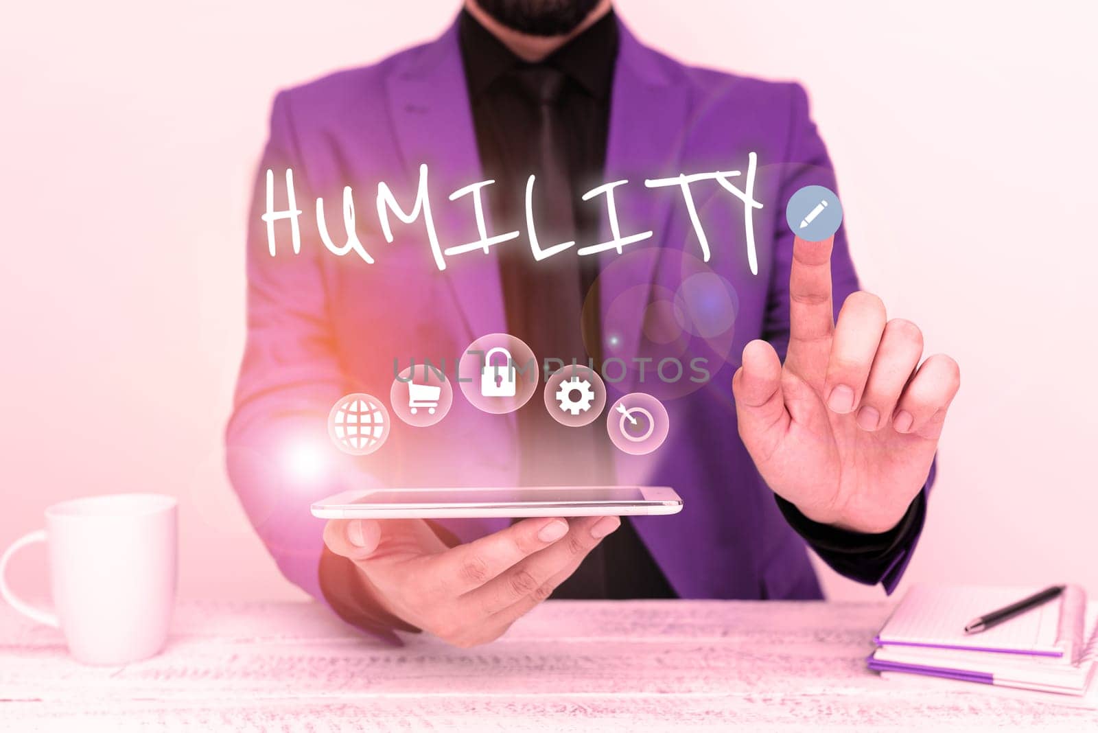 Handwriting text Humility, Business overview being Humble is a Virtue not to Feel overly Superior