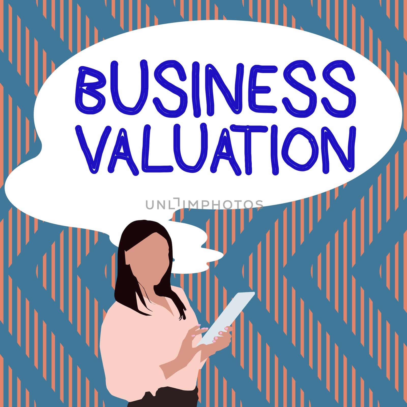 Sign displaying Business Valuation, Business showcase determining the economic value of a whole business