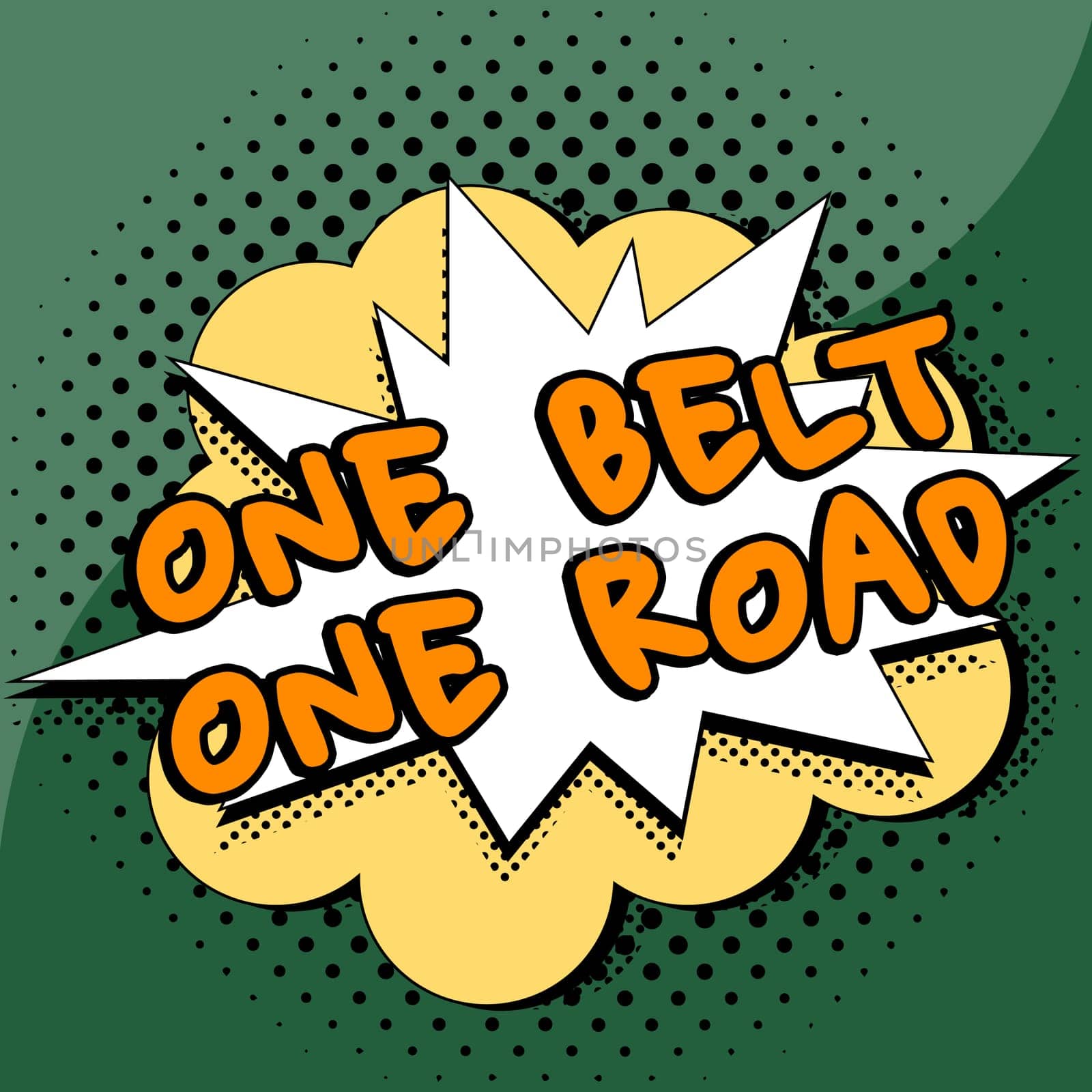 Conceptual display One Belt One Road, Word for Building trade routes between China and other countries
