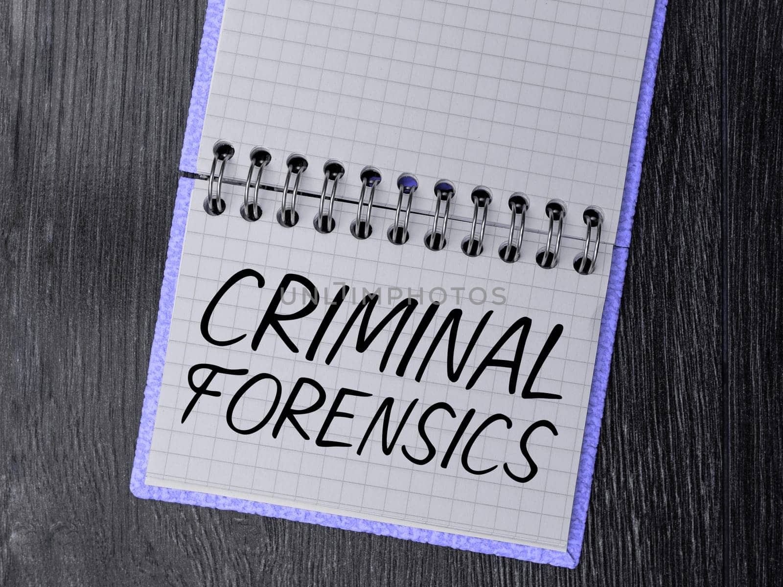 Text sign showing Criminal Forensics, Internet Concept Federal Offense actions Illegal Activities punishable by Law