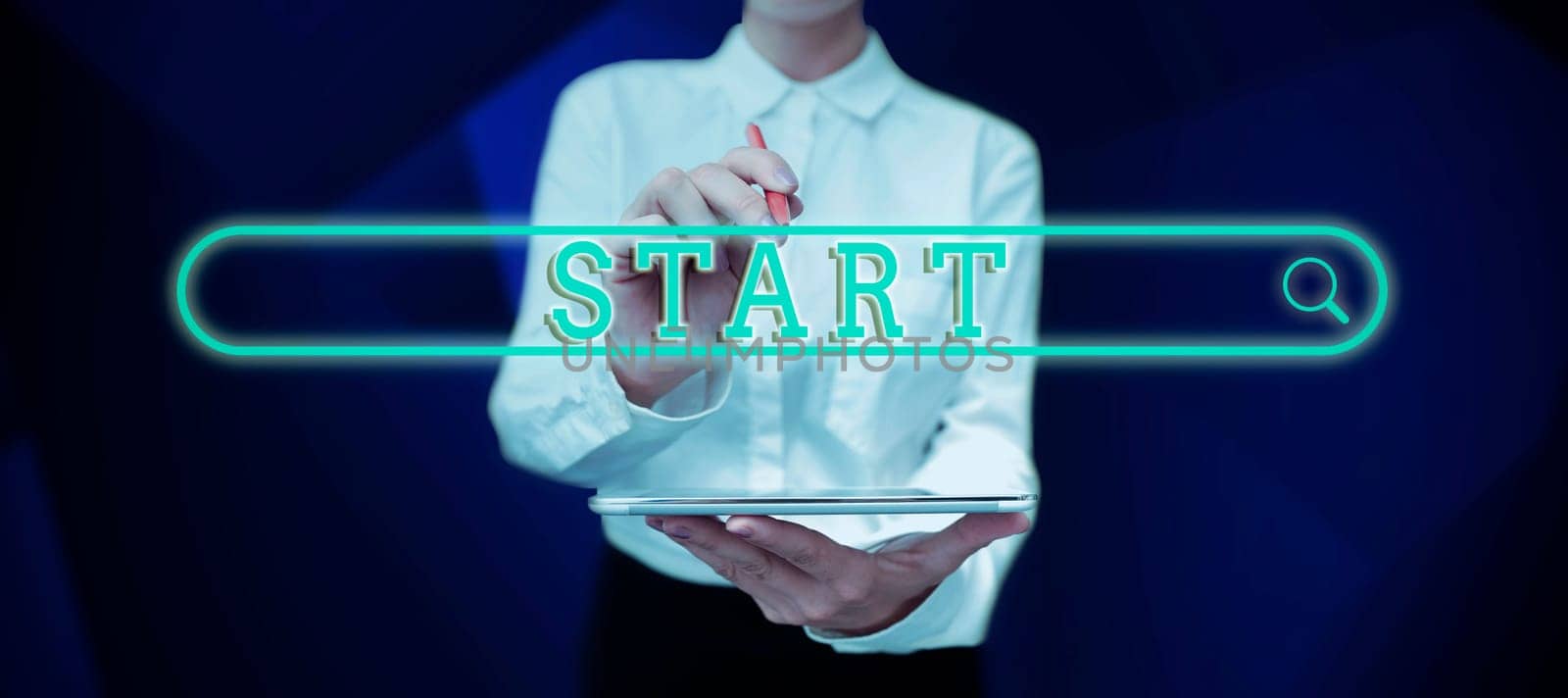 Conceptual caption Start, Business overview begin or be reckoned from particular point in time space Launch