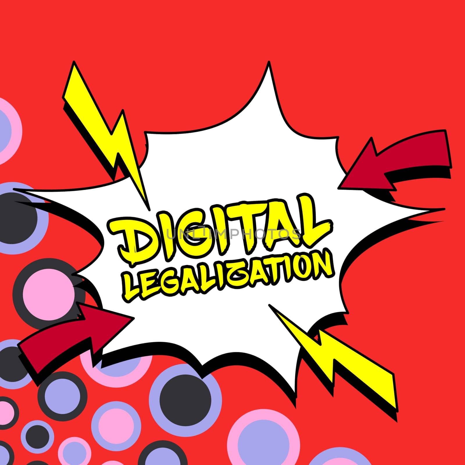 Text caption presenting Digital Legalization, Business approach accompanied by technology or by instructional practice
