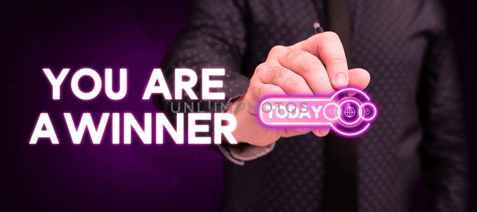 Text showing inspiration You Are A Winner, Conceptual photo motivation inspirational support for you accomplish goals