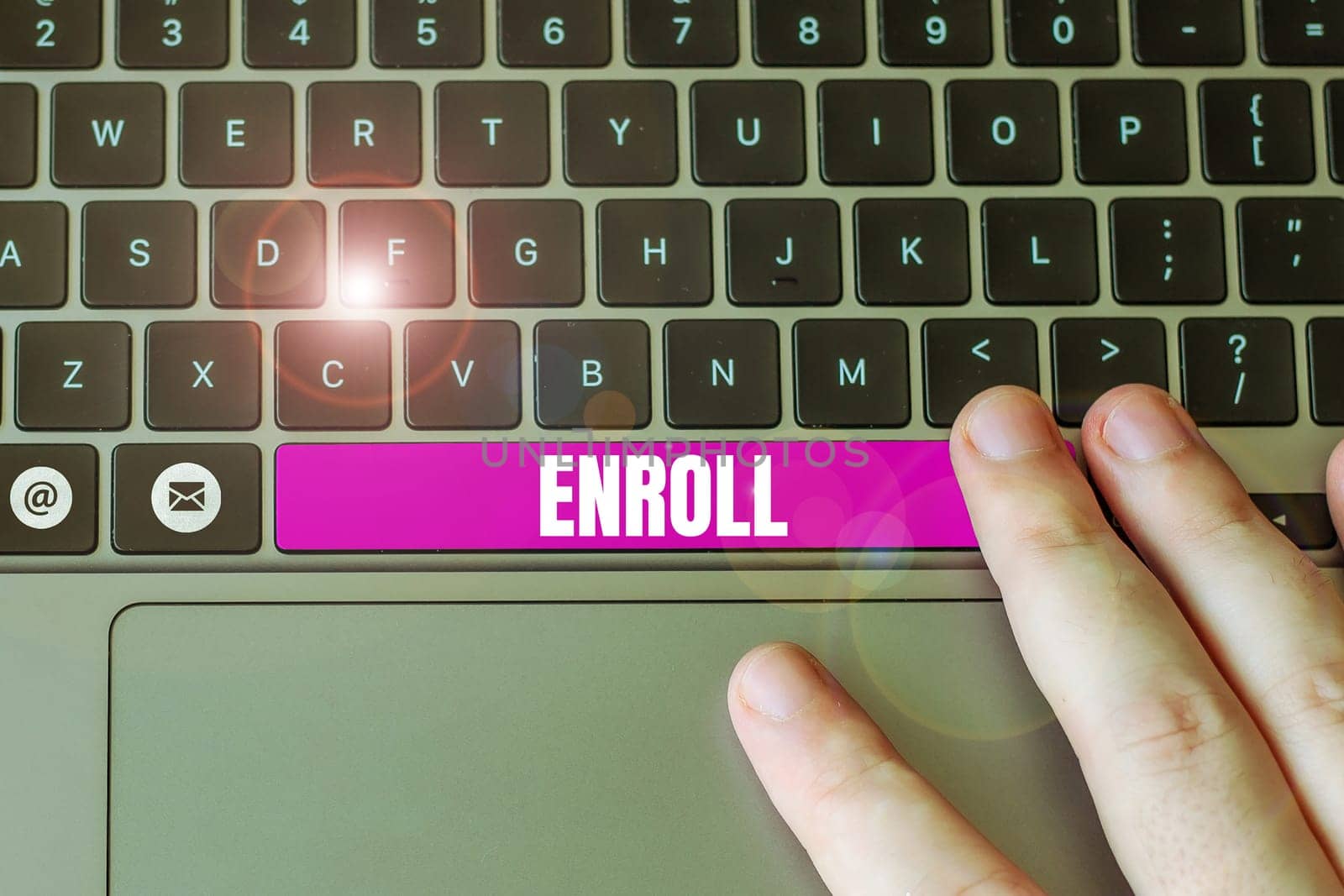 Conceptual caption Enroll, Concept meaning officially register as member of institution or student on course