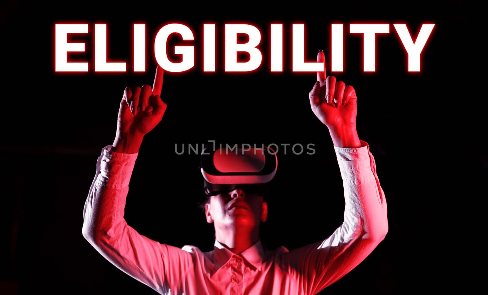 Text caption presenting Eligibility, Concept meaning State of having the right for doing or obtain something Proper