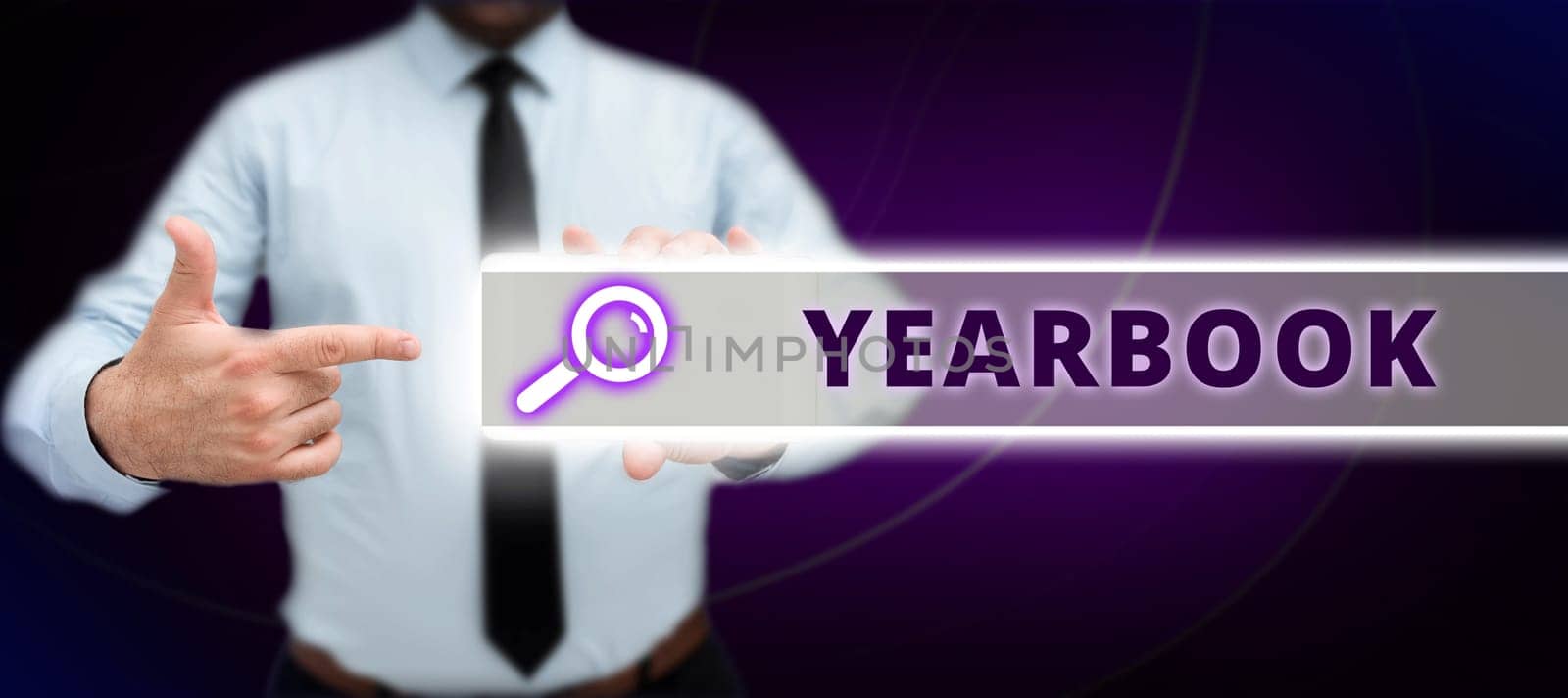 Text showing inspiration Yearbook, Concept meaning publication compiled by graduating class as a record of the years activities
