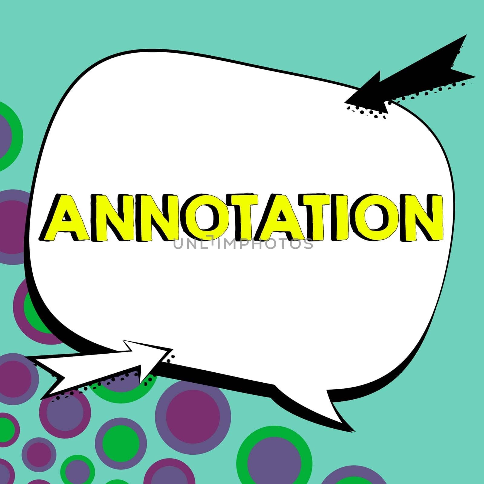 Text showing inspiration Annotation, Business overview note added by way of comment or explanation