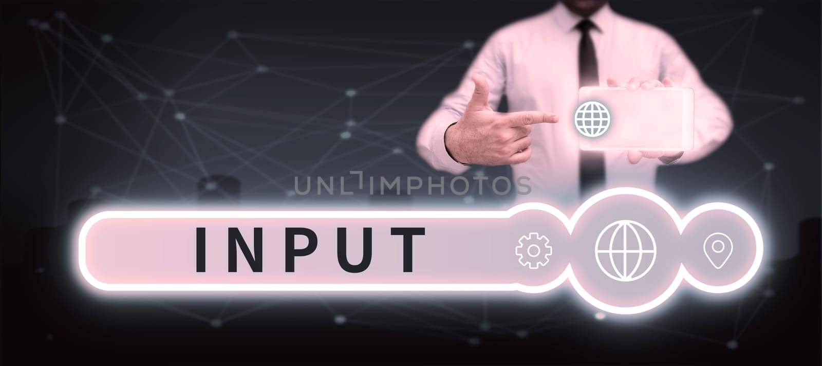 Conceptual caption Input, Concept meaning place where device through energy or information enters system