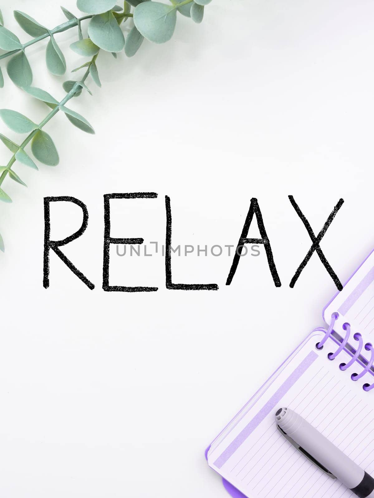 Conceptual display Relax, Business showcase make or become less tense anxious calming down no restrictions