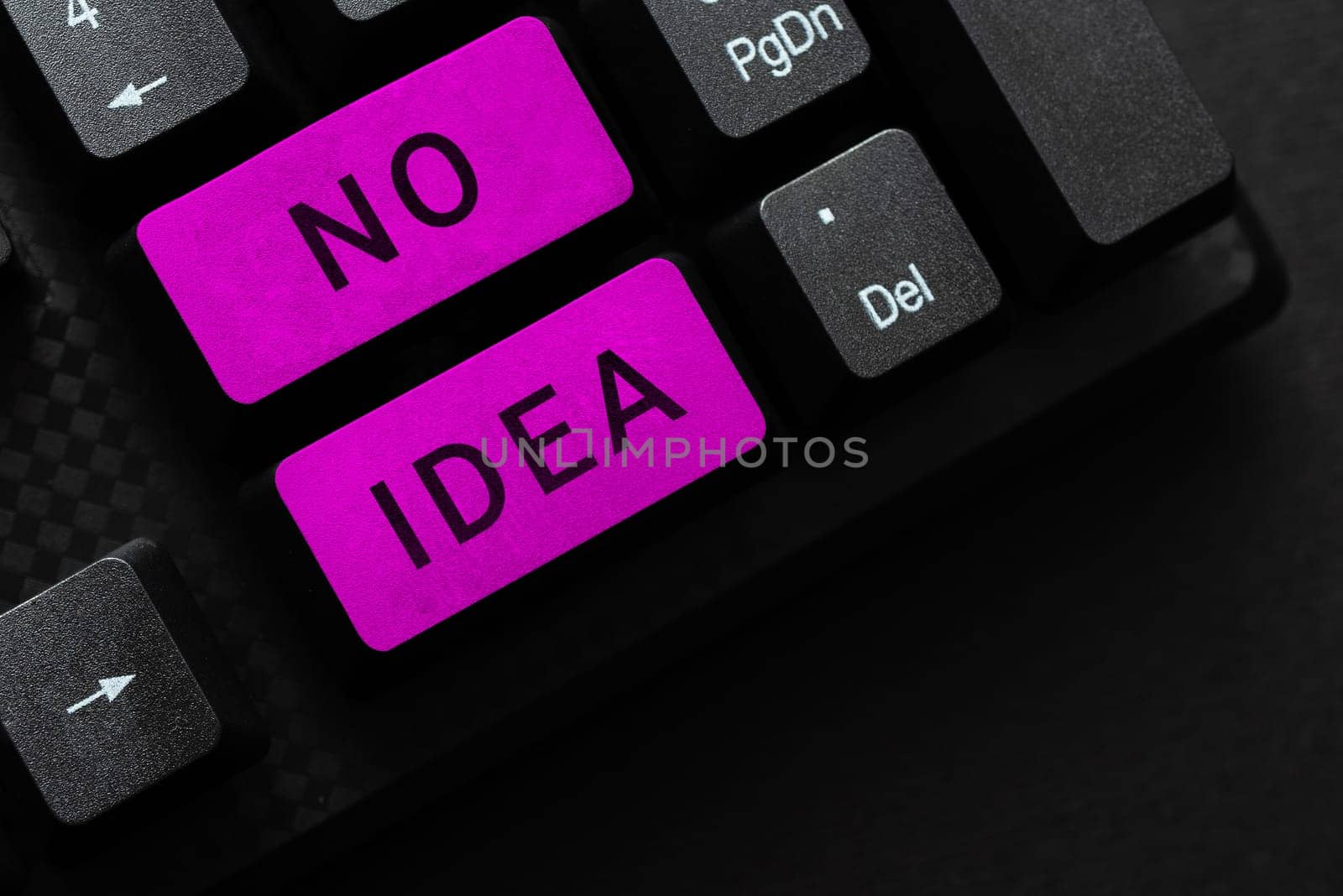 Handwriting text No Idea, Business idea Indicates that the speaker is completely ambivalent about something