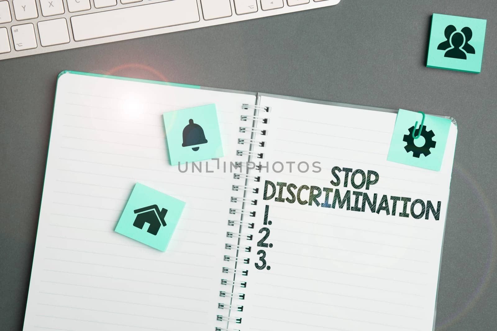 Conceptual caption Stop Discrimination, Word for Prevent Illegal excavation quarry Environment Conservation