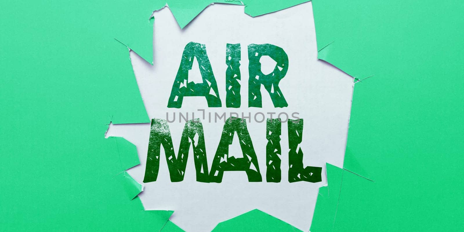 Conceptual caption Air Mail, Business showcase the bags of letters and packages that are transported by aircraft