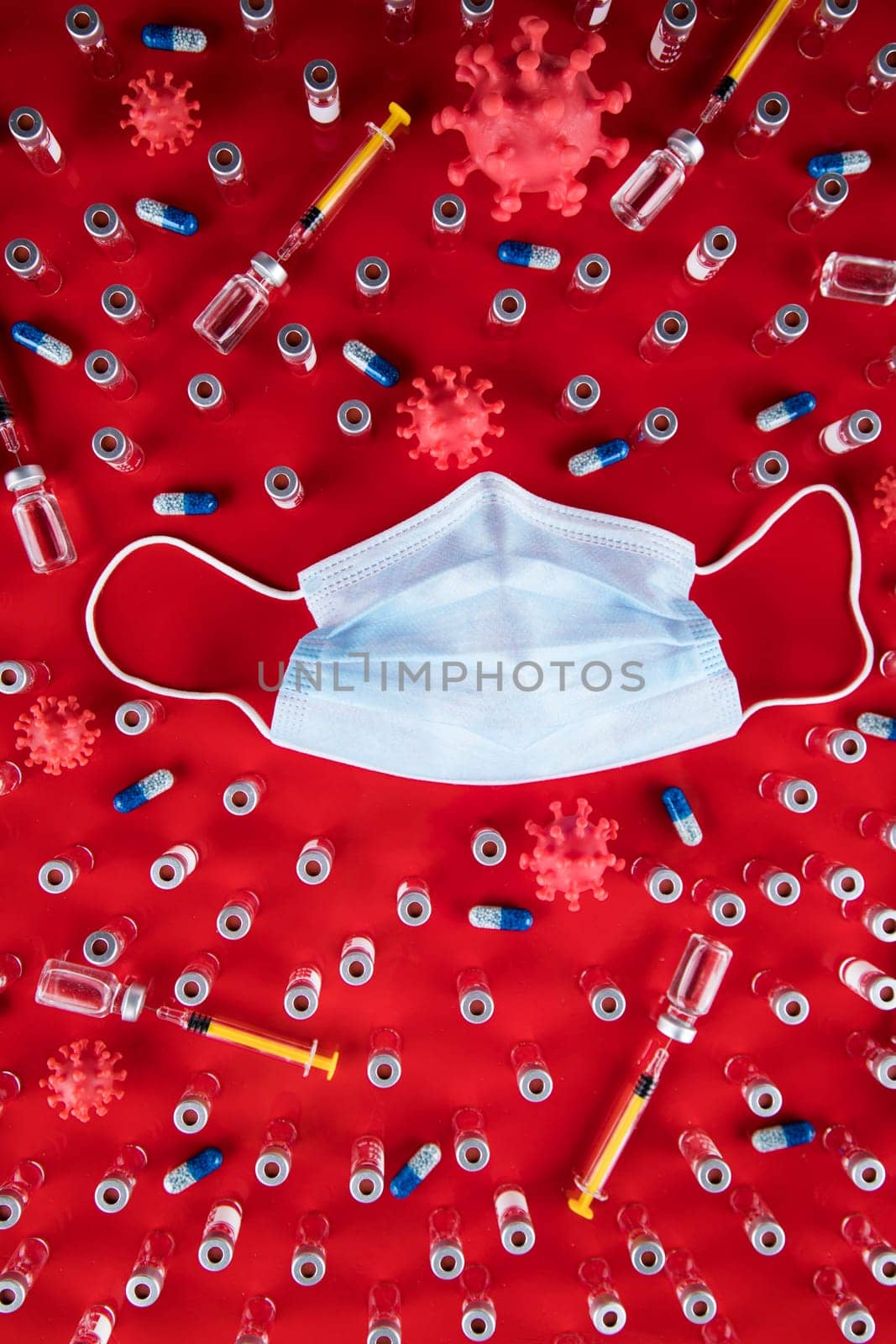 Medical mask for protection against corona virus, SARS pandemic background